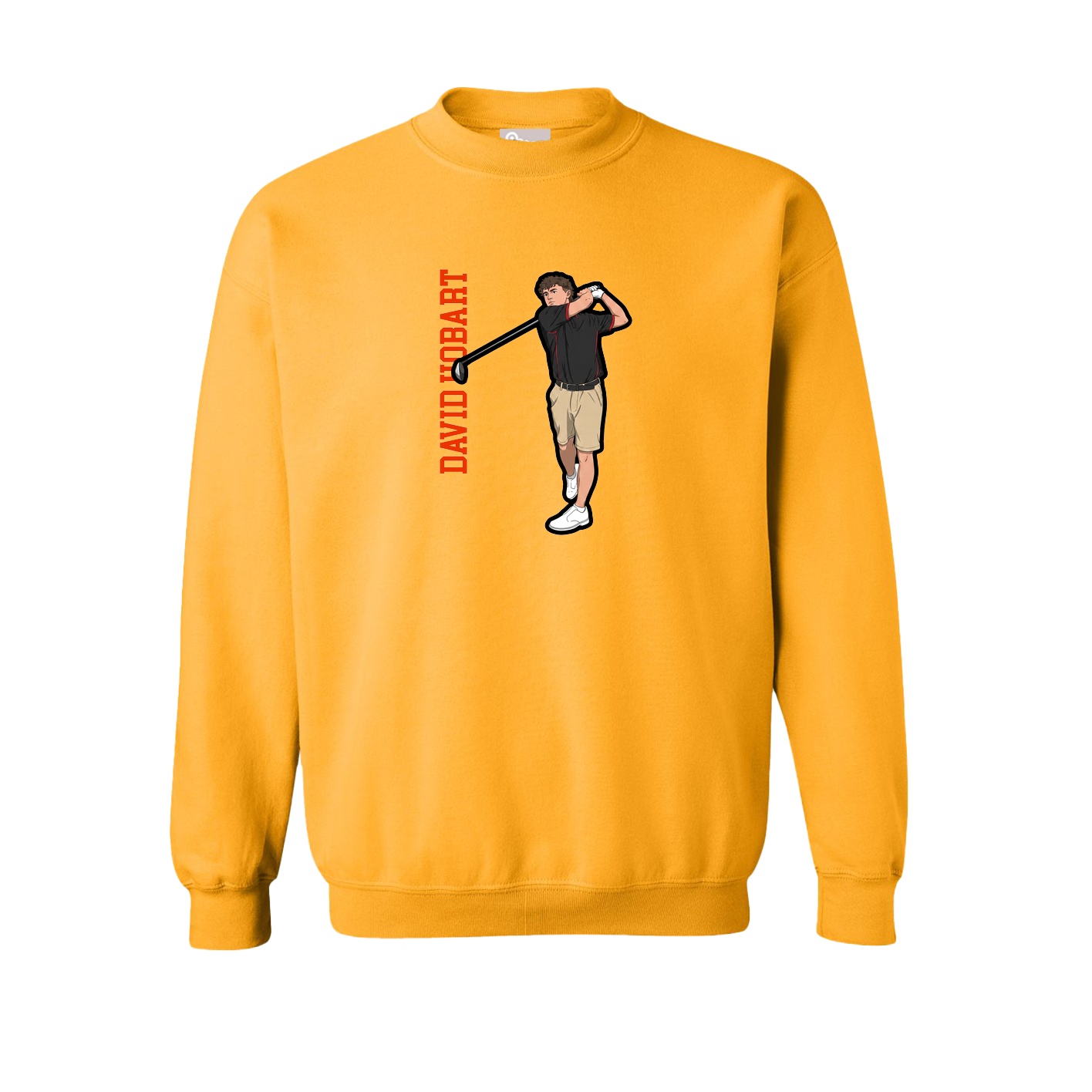 Fleece Crew — Name Vertical in Gold