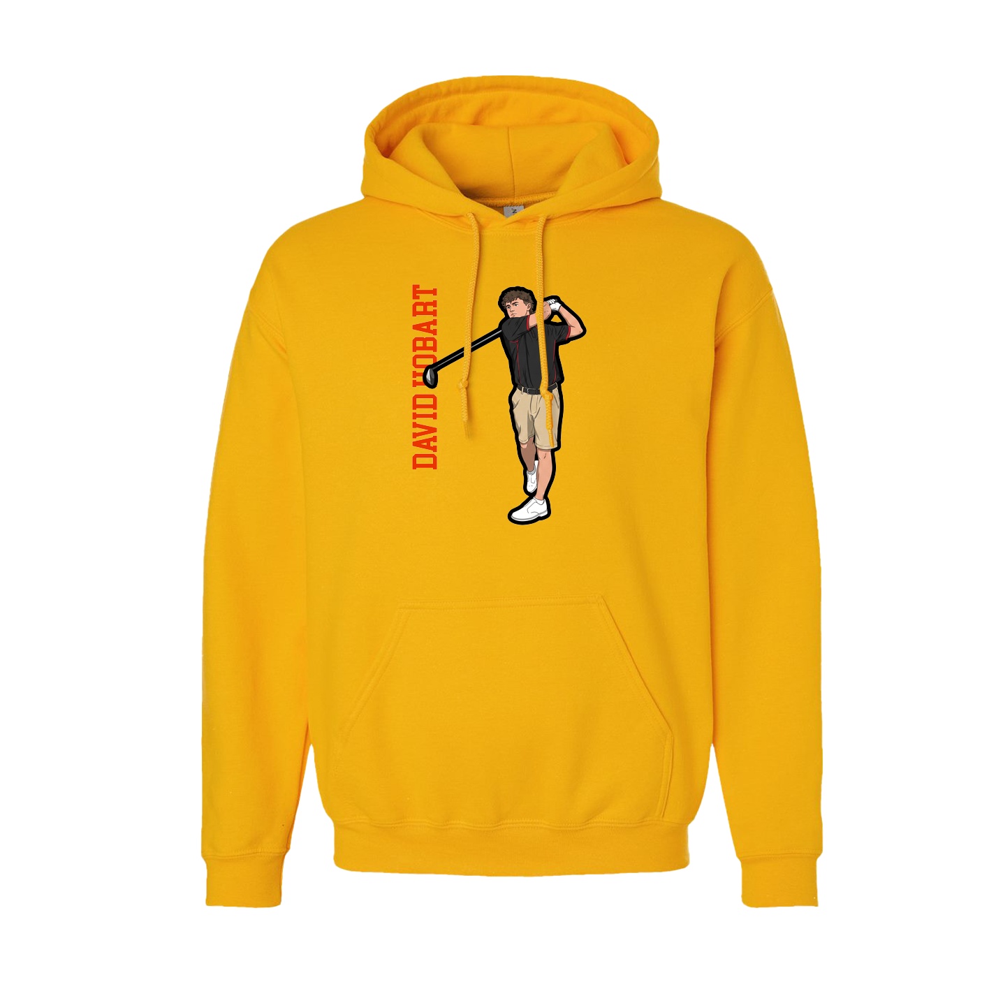 Youth Hoodie — Name Vertical in Gold