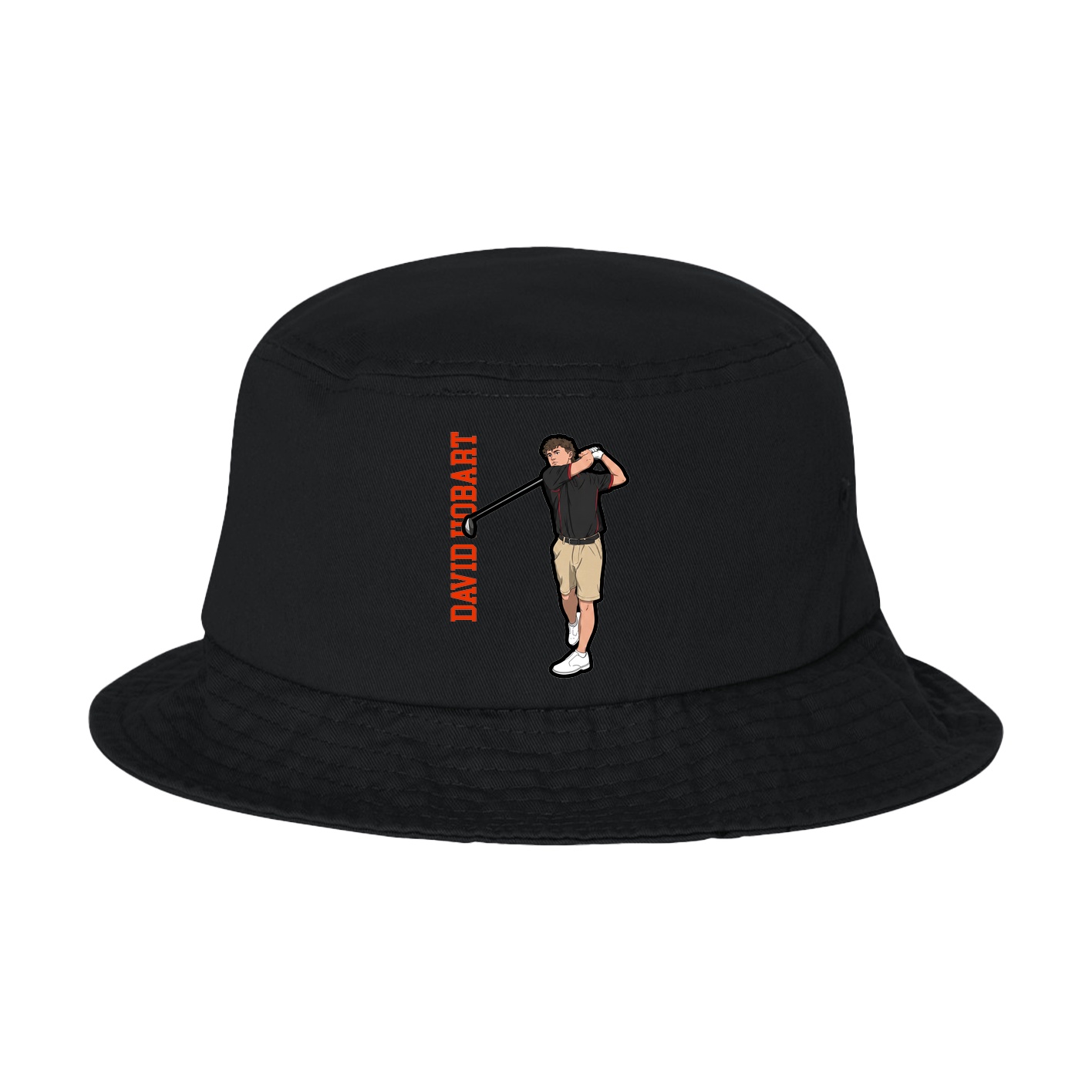 Bucket Cap — Name Vertical in Black