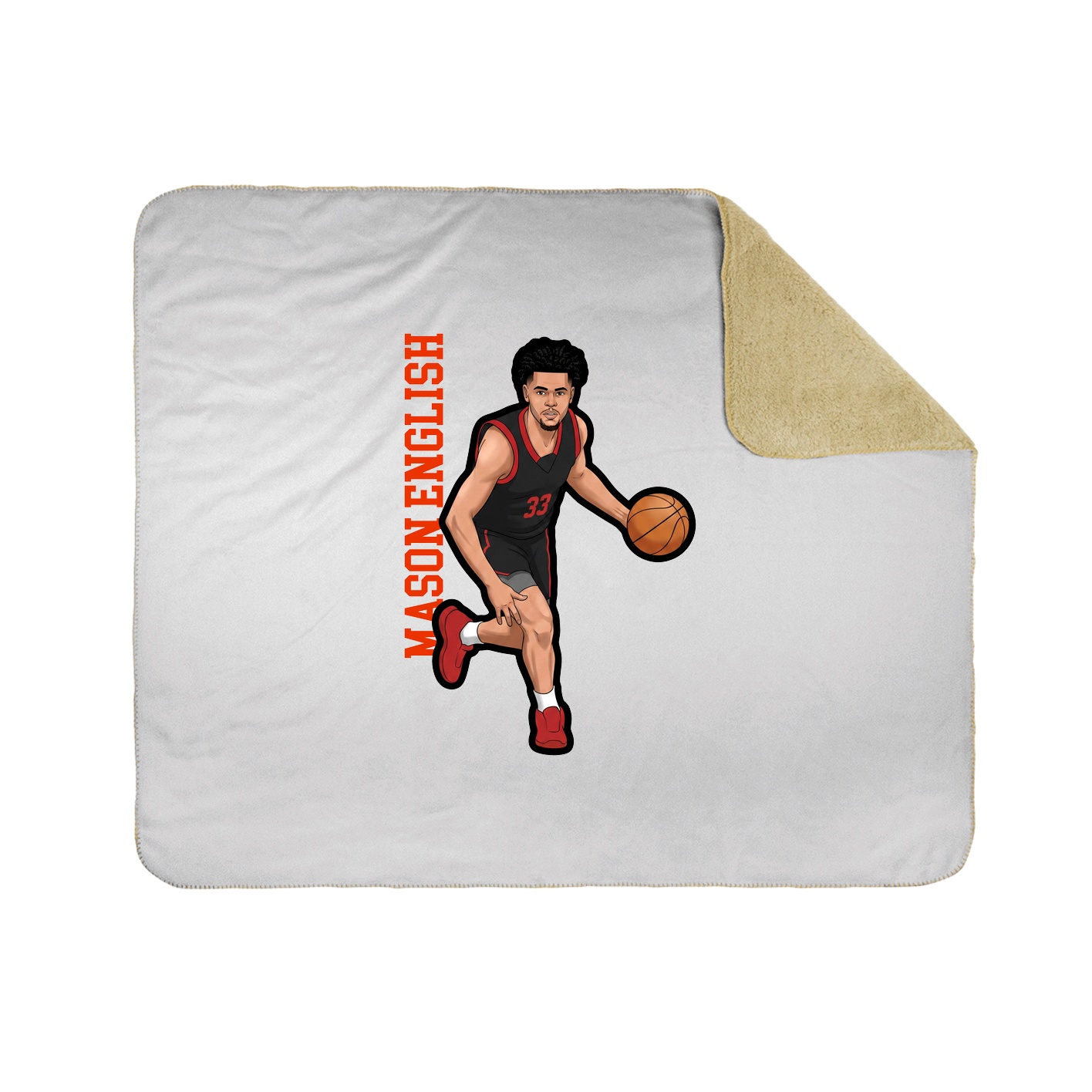 Throw Blanket — Name Vertical in White