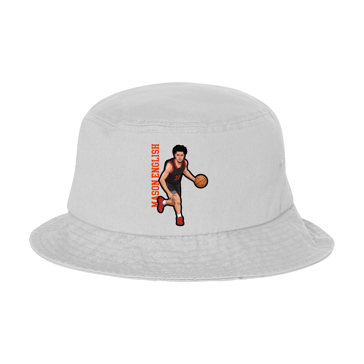 Bucket Cap — Name Vertical in White