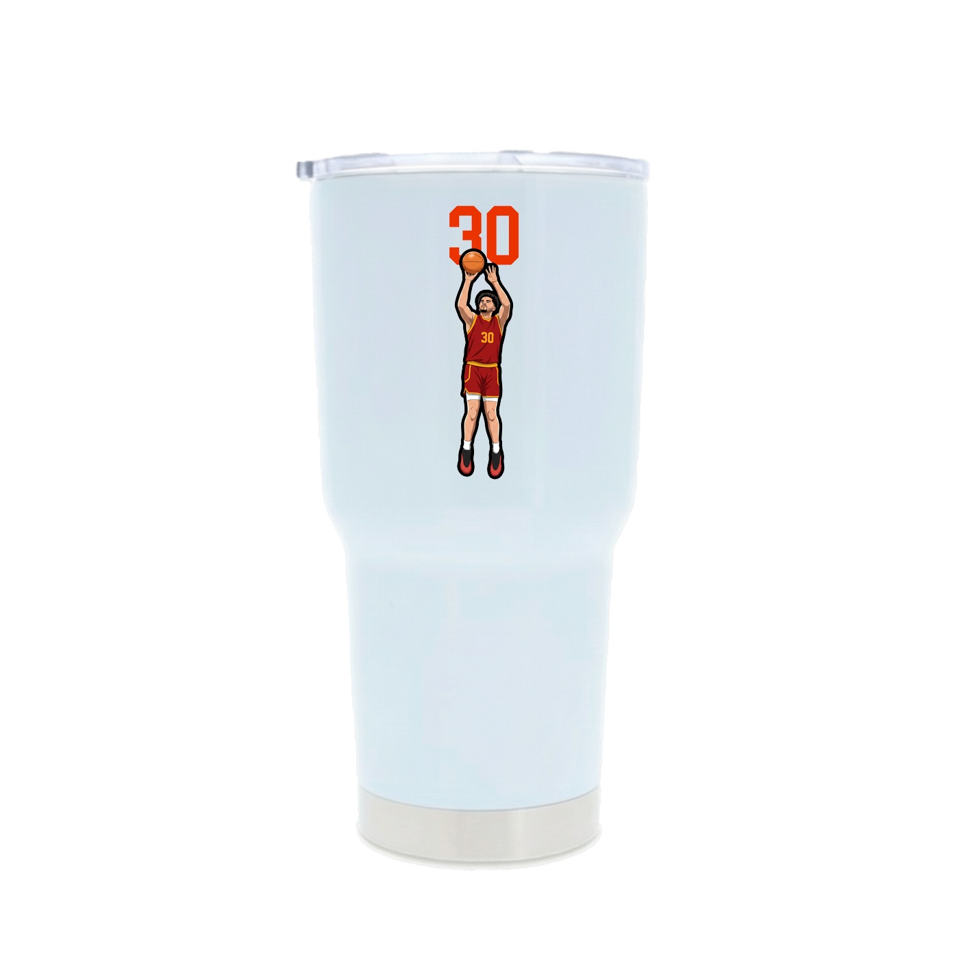 30oz Stainless Steel Tumbler — Number Top in White