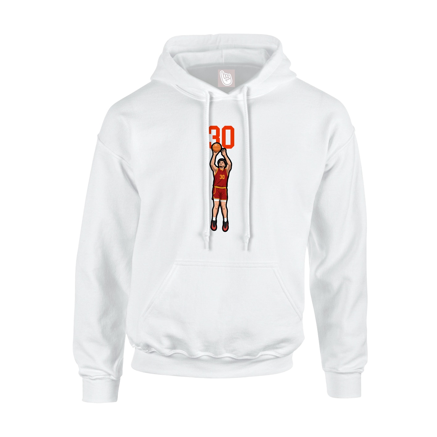 Youth Hoodie — Number Top in White
