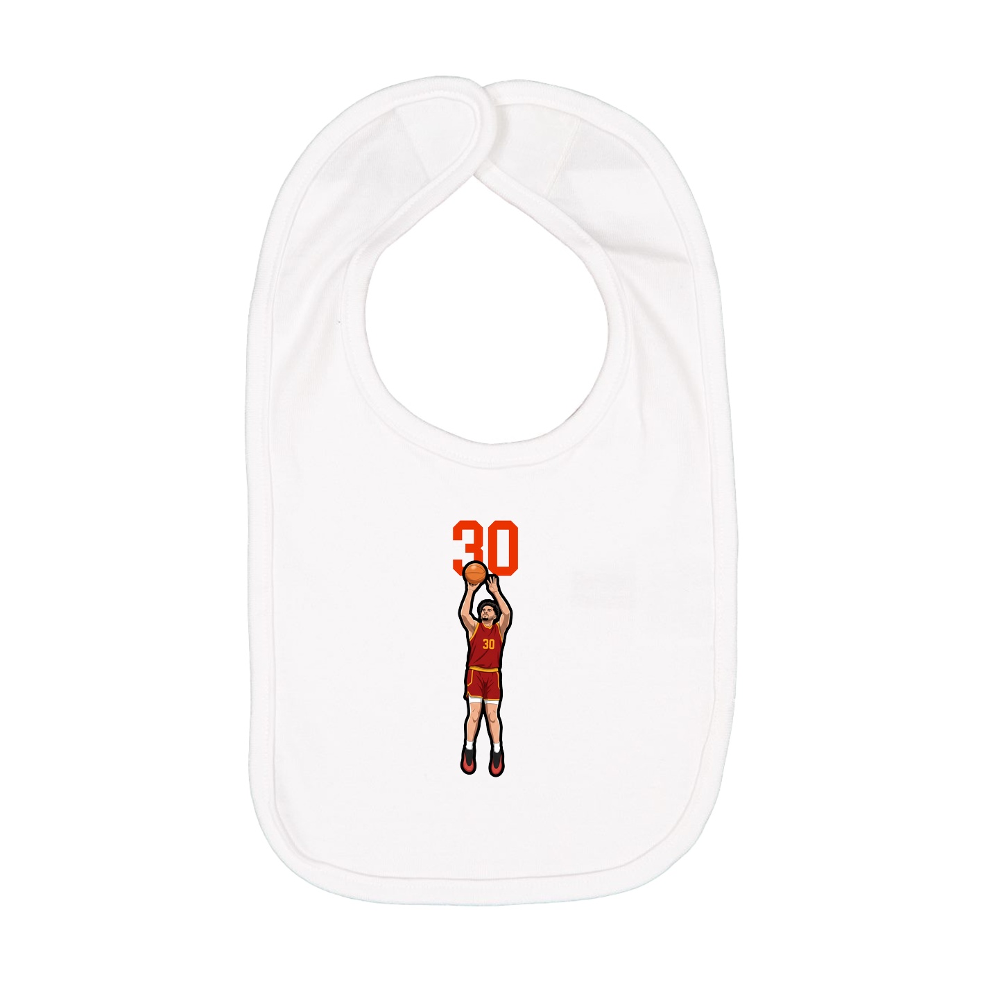 Infant Bib — Number Top in White