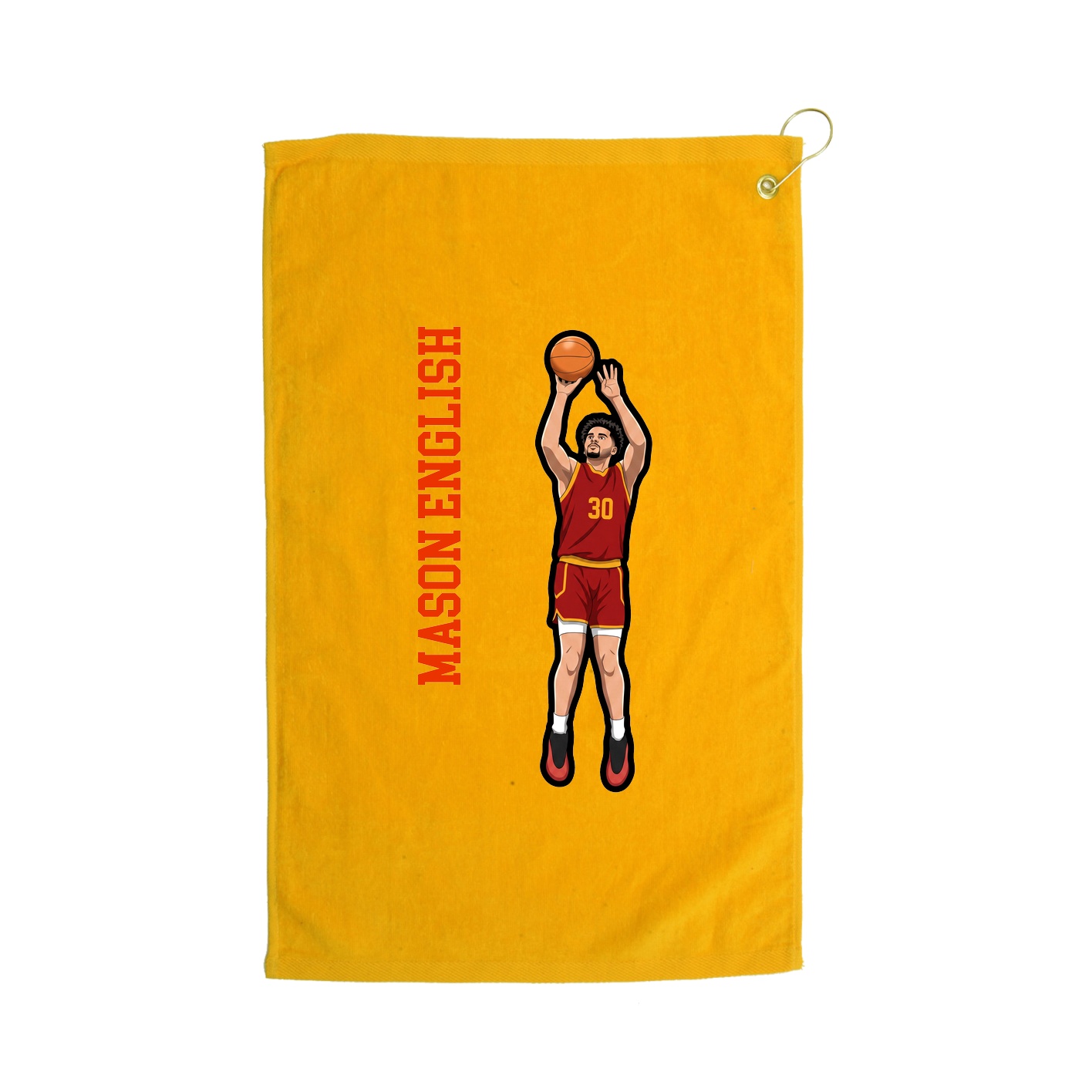 Golf Towel — Name Vertical in Gold