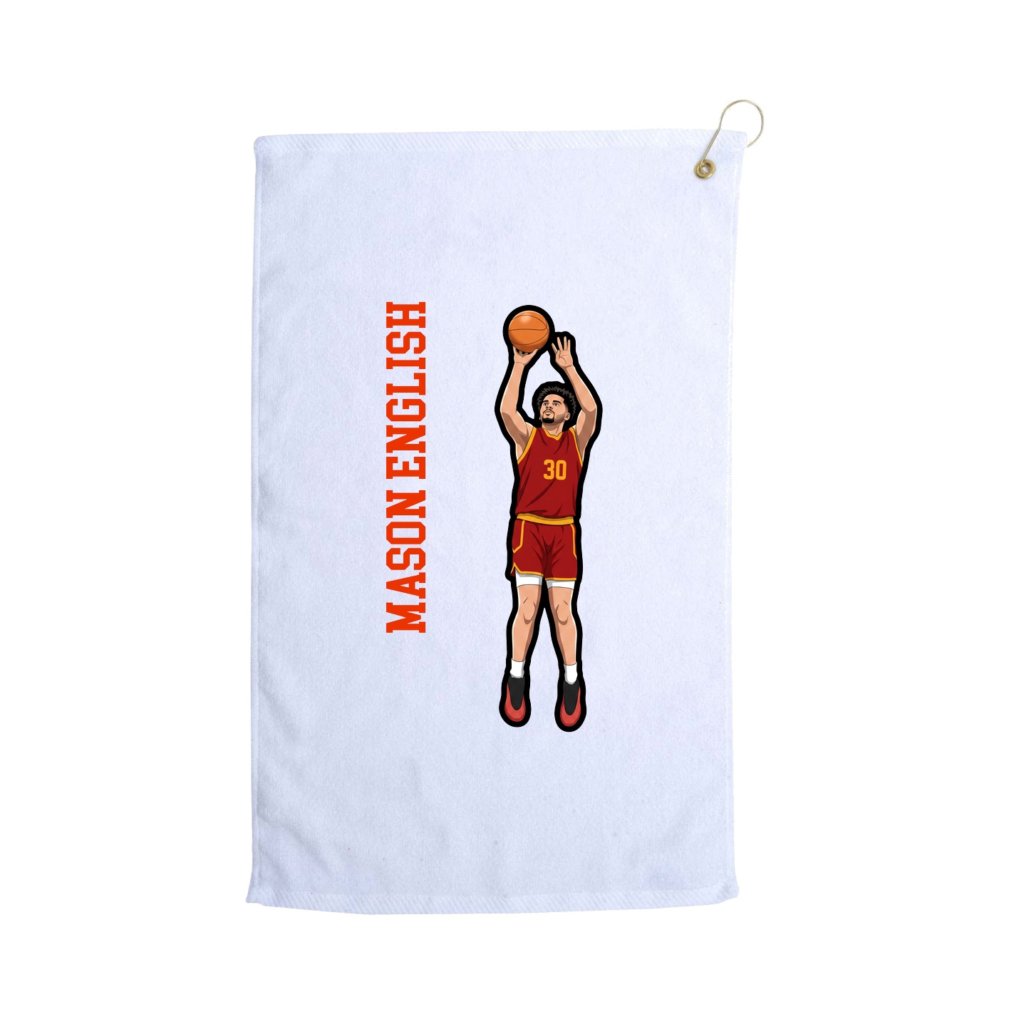 Golf Towel — Name Vertical in White
