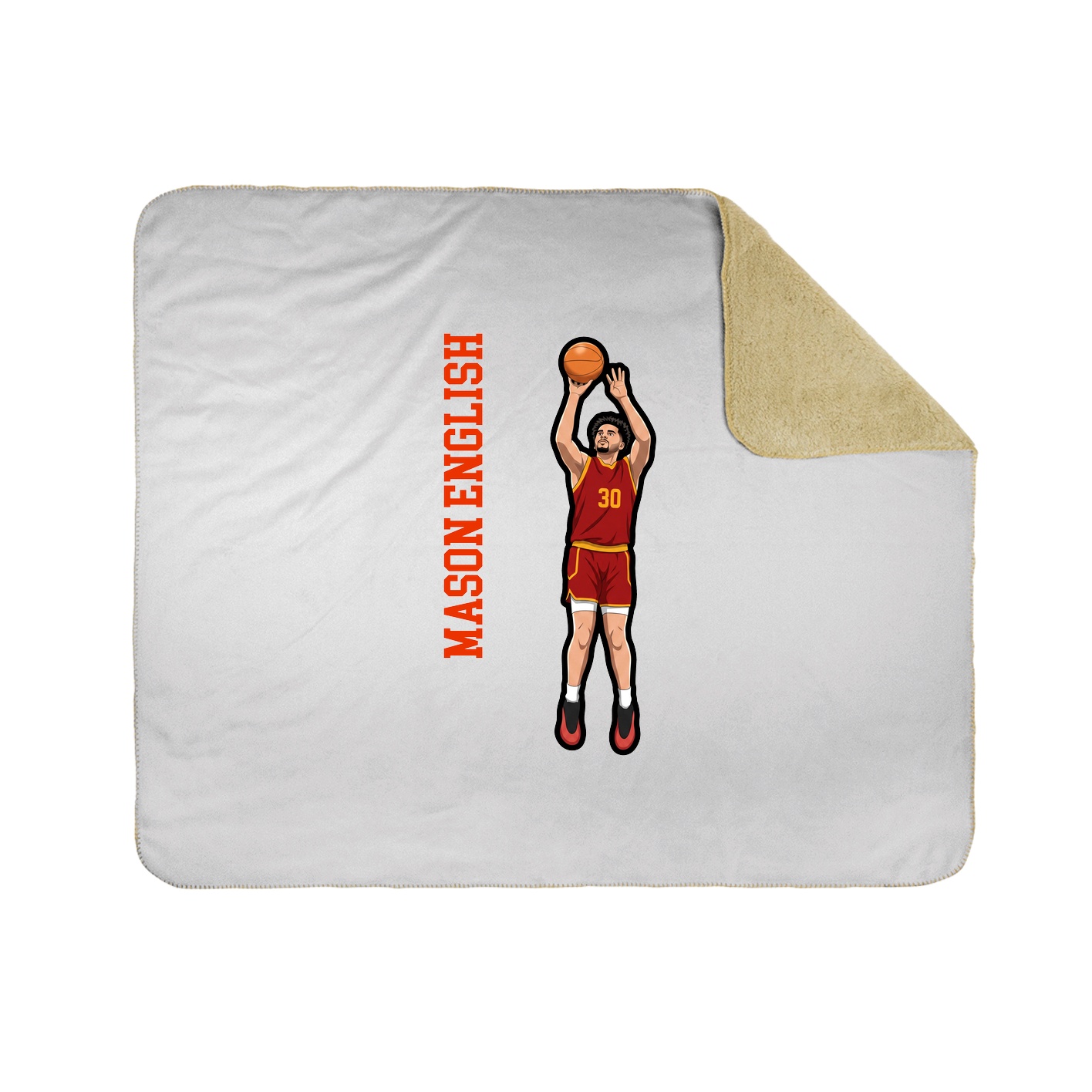 Throw Blanket — Name Vertical in White