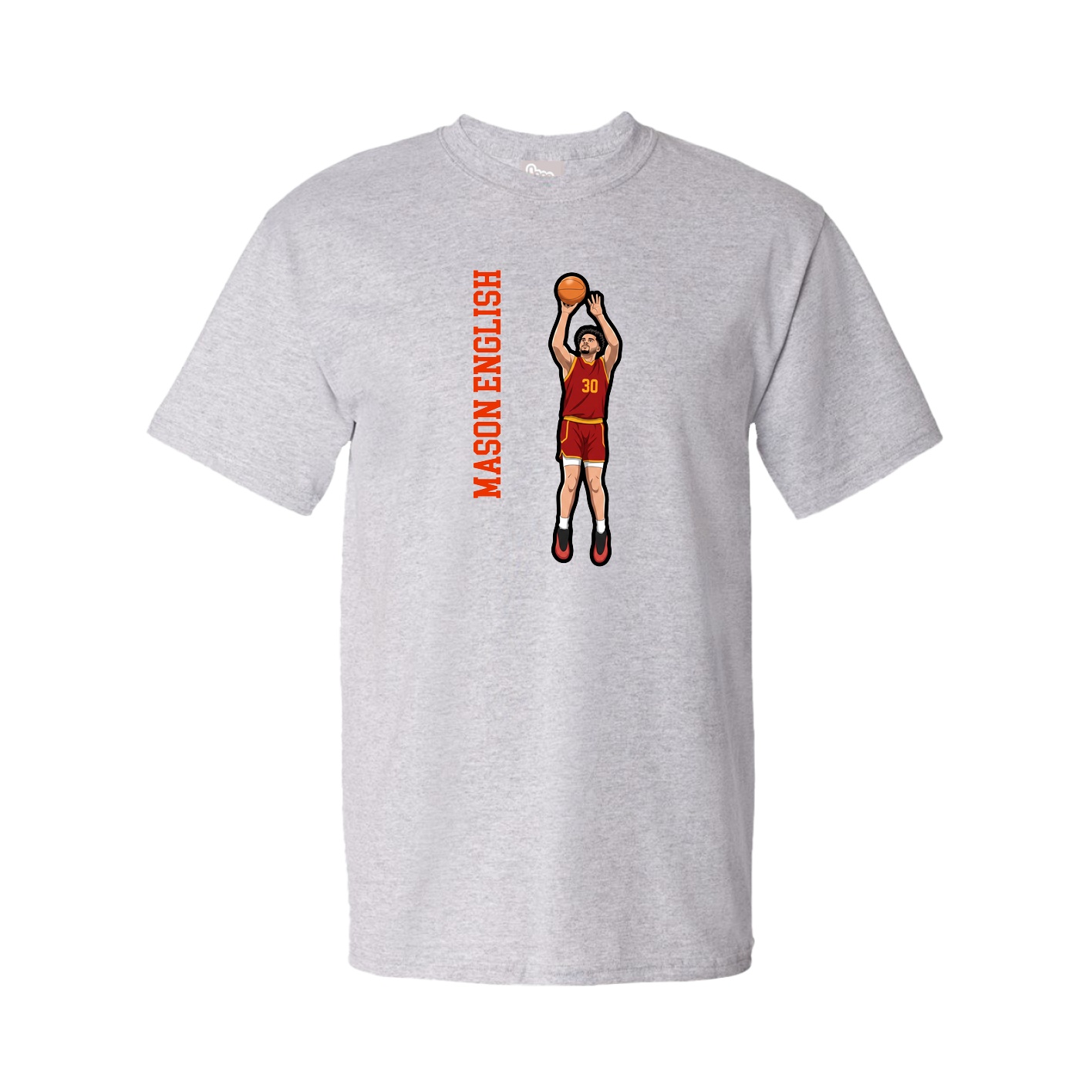 Tee — Name Vertical in Grey