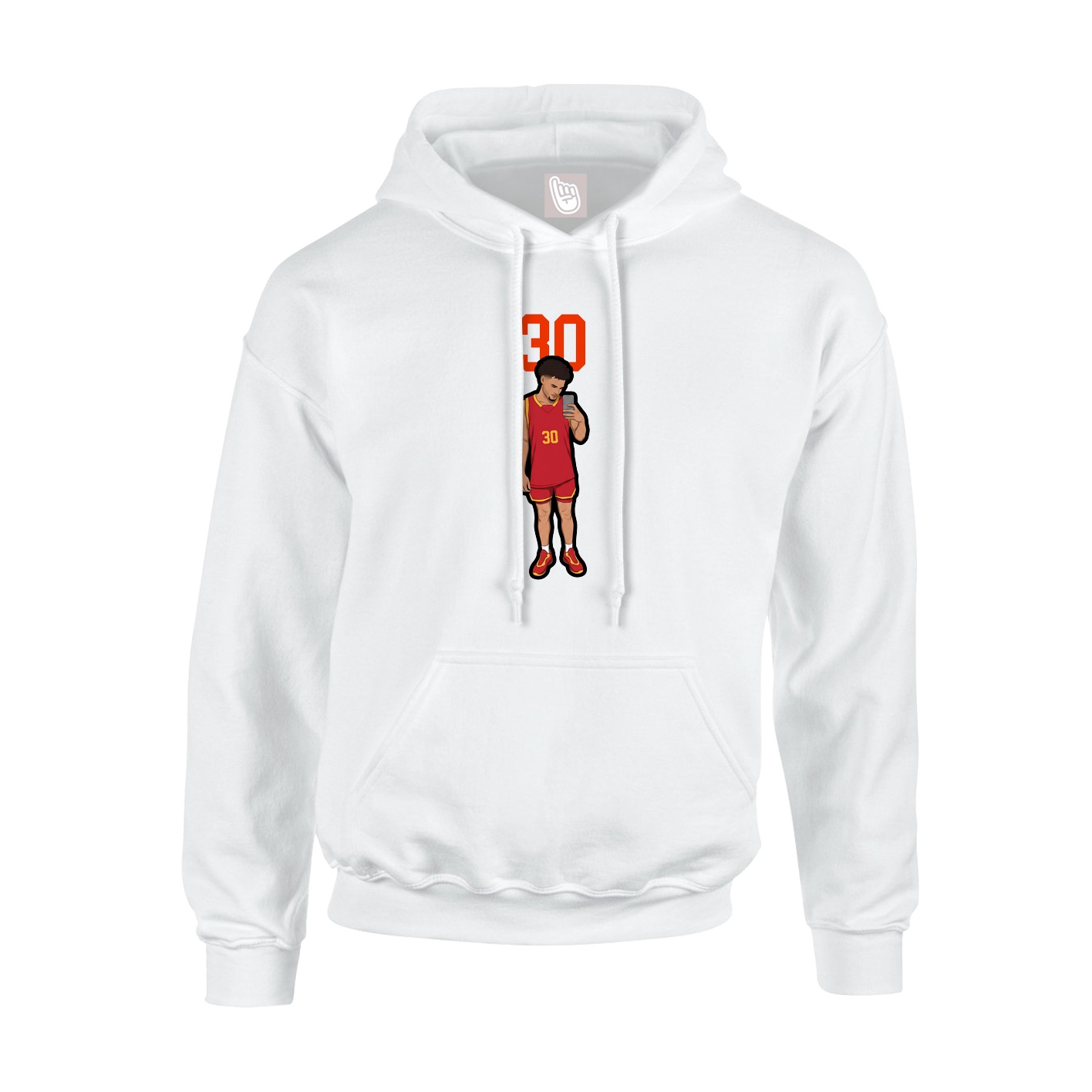 Youth Hoodie — Number Top in White