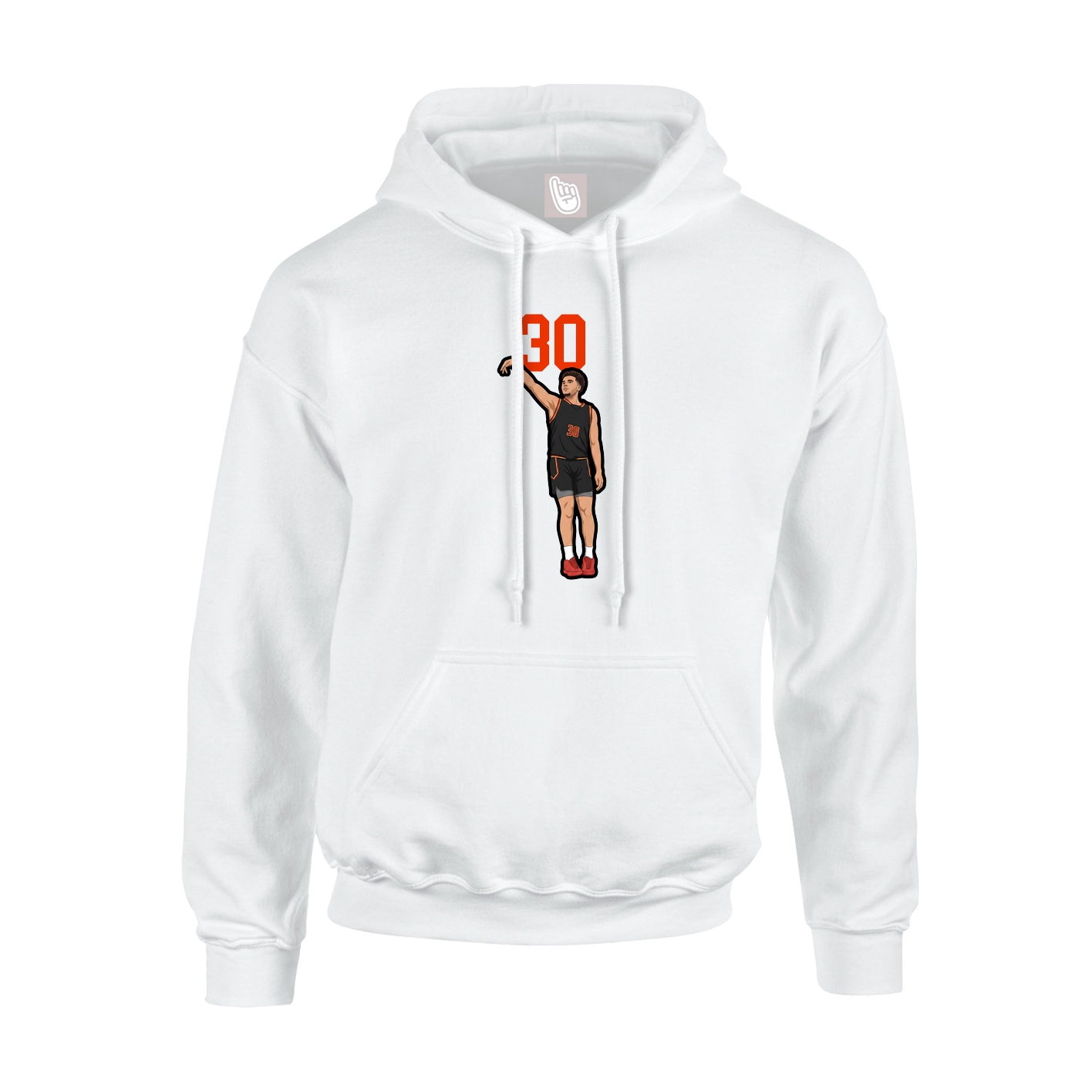 Youth Hoodie — Number Top in White