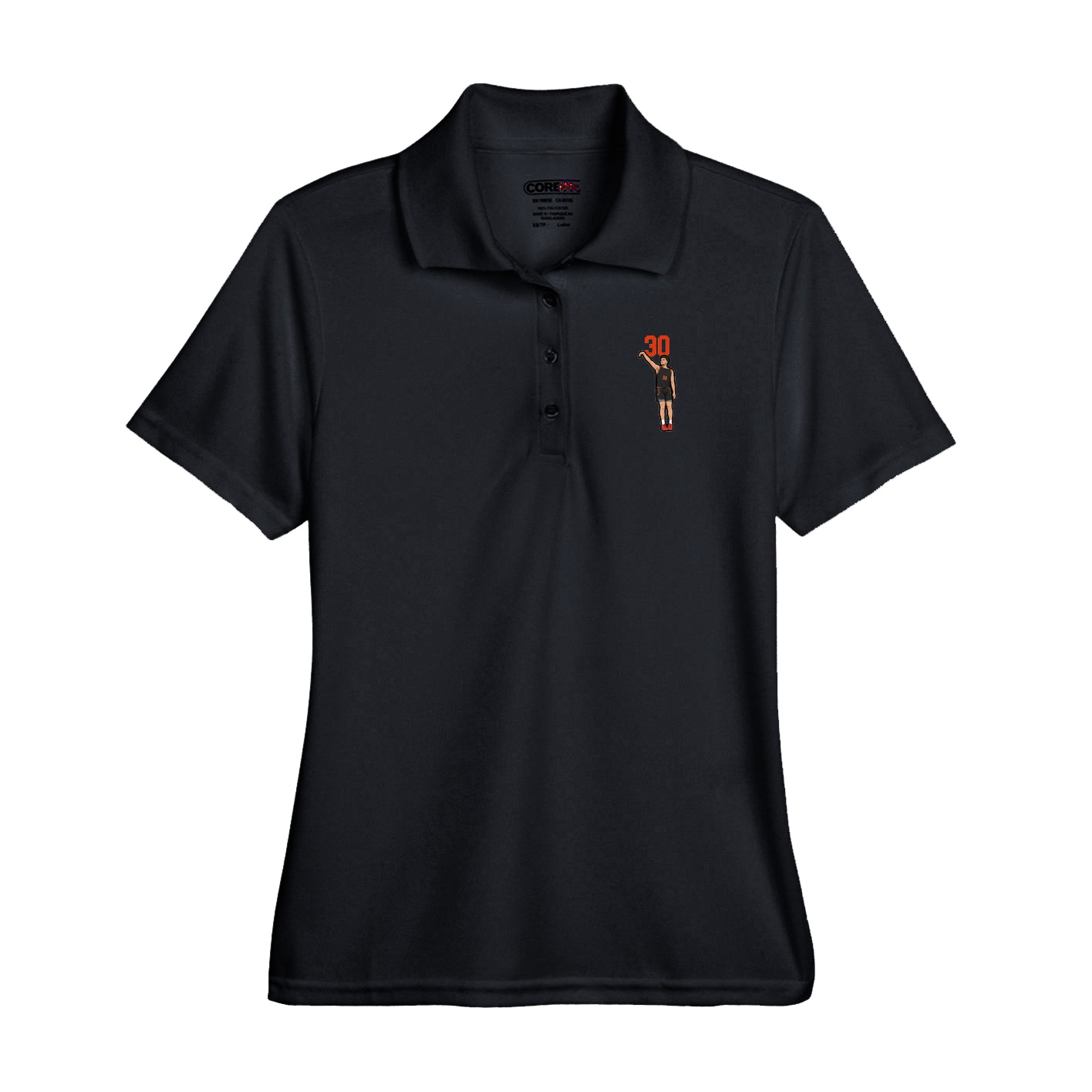 Performance Polo — Number Top in Black