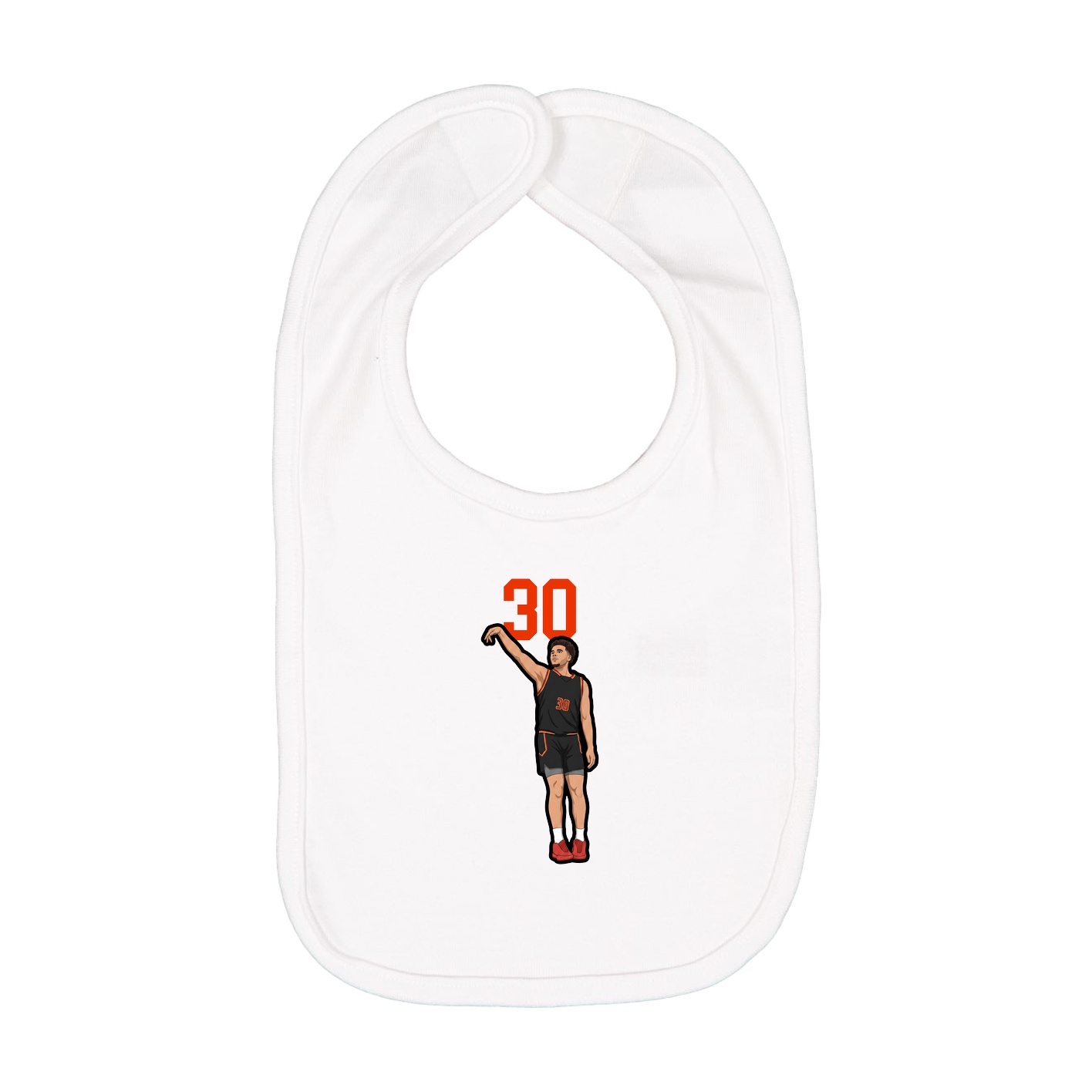 Infant Bib — Number Top in White