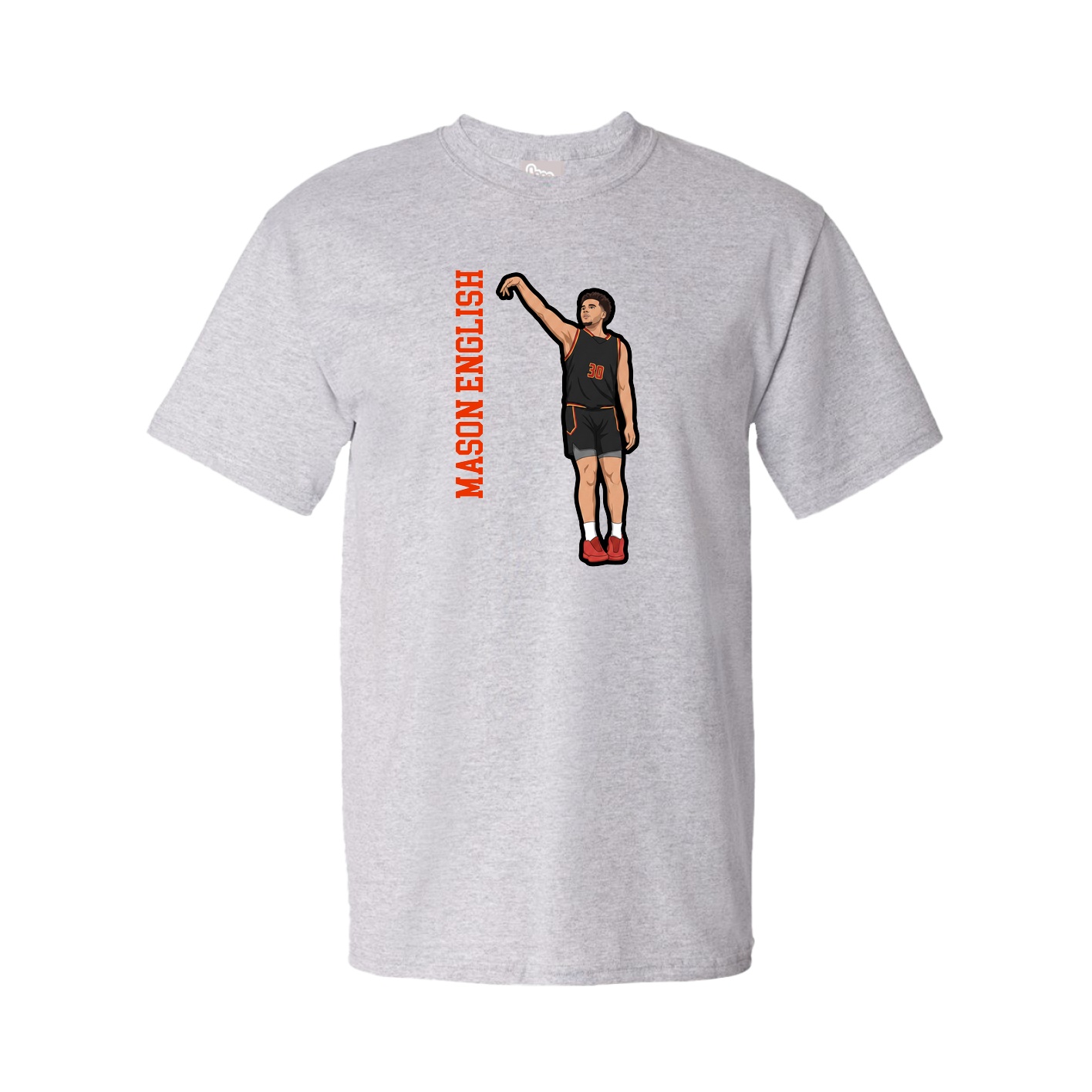 Tee — Name Vertical in Grey