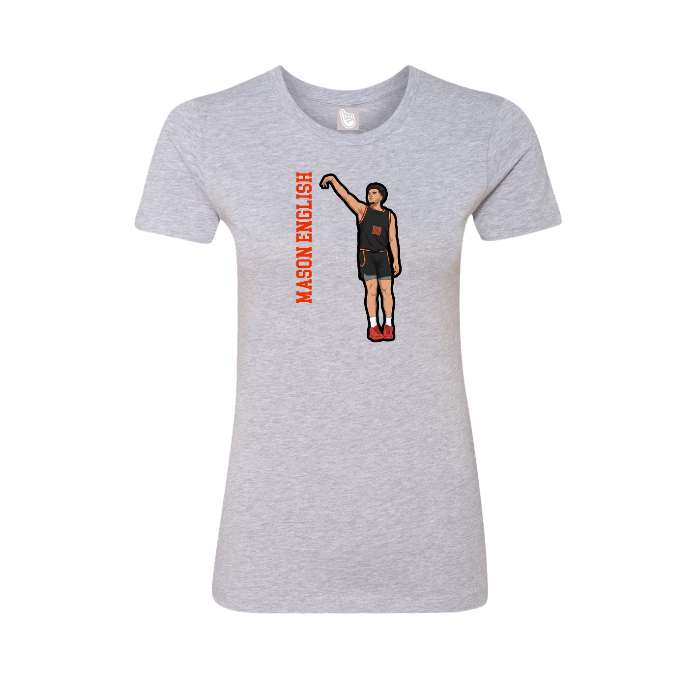 Womens Tee — Name Vertical in Grey