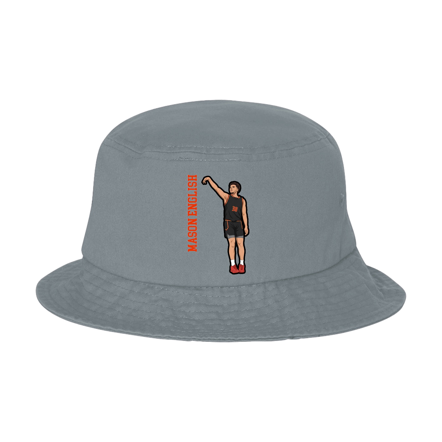 Bucket Cap — Name Vertical in Grey