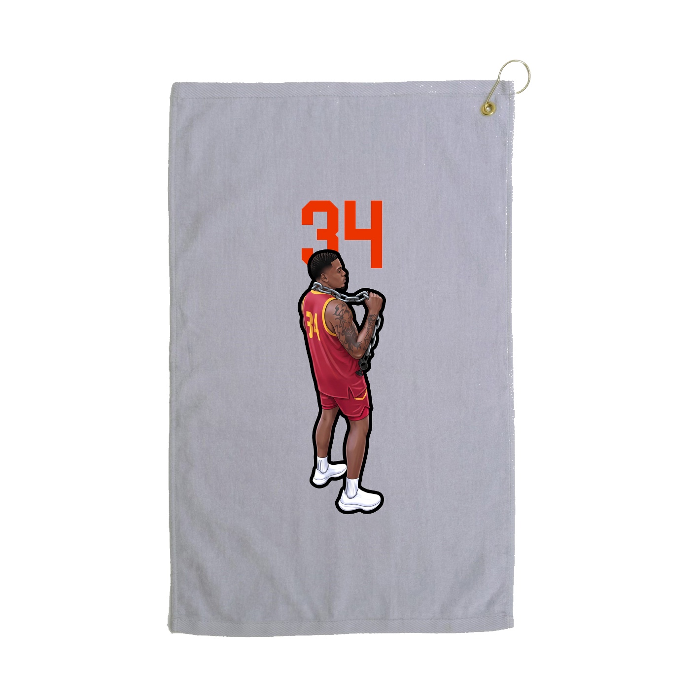 Golf Towel — Number Top in Grey