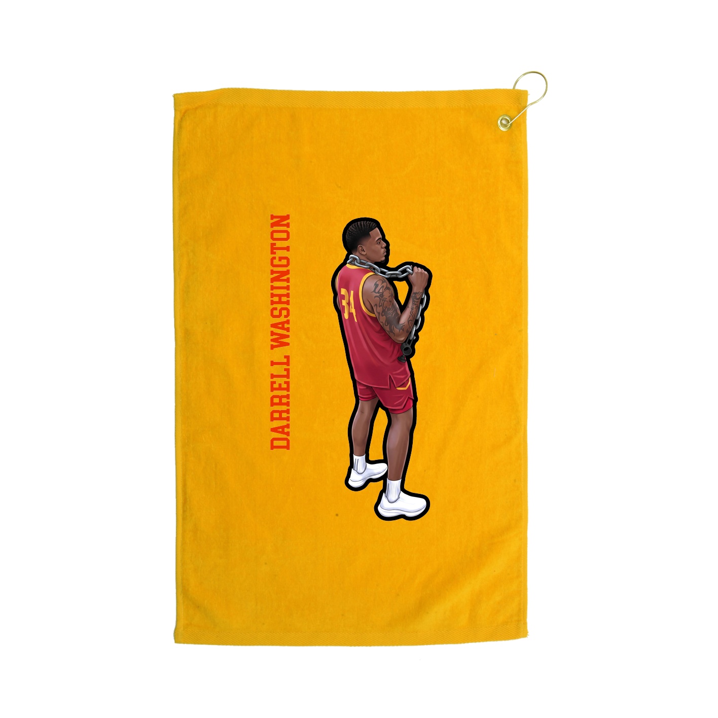 Golf Towel — Name Vertical in Gold