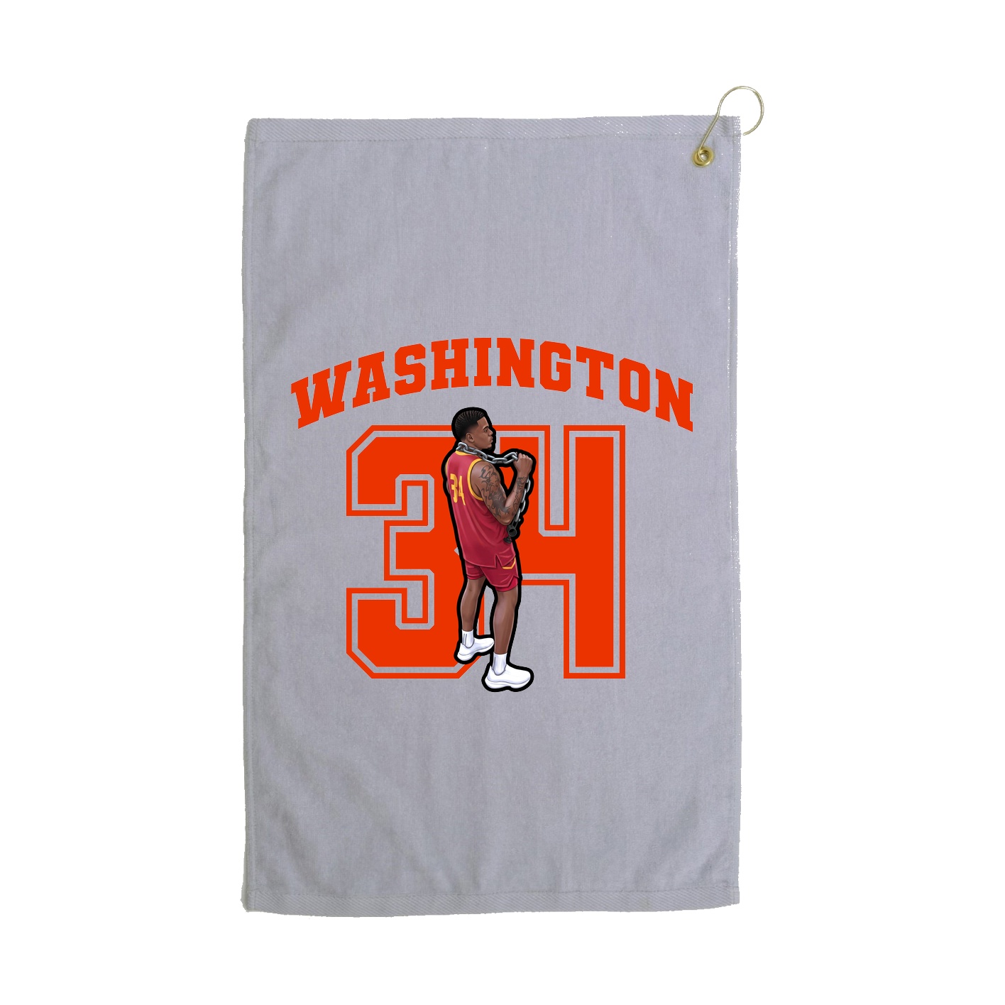 Golf Towel — Number in Grey