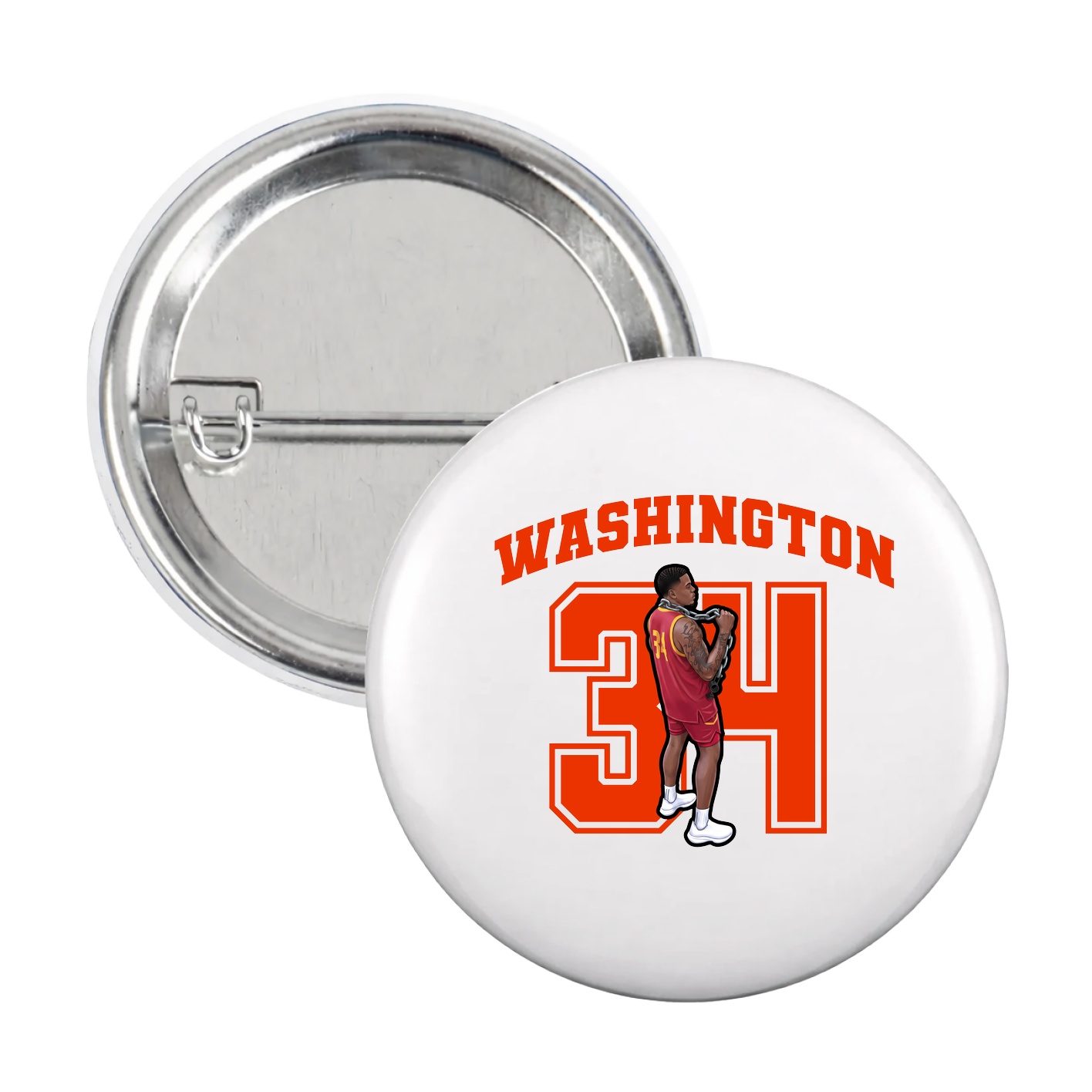Game Day Button — Number in White
