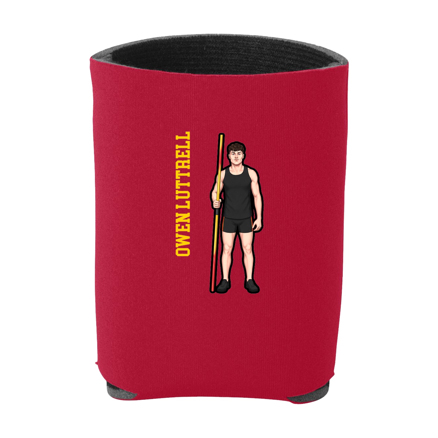 Can Holder — Name Vertical in Red