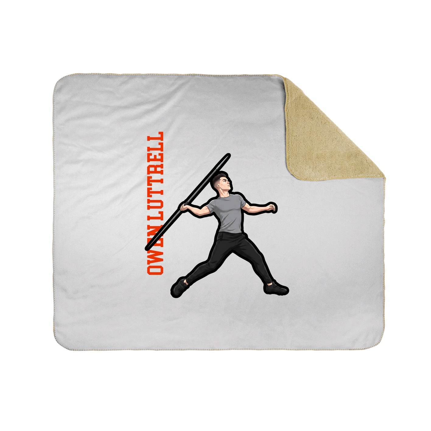 Throw Blanket — Name Vertical in White