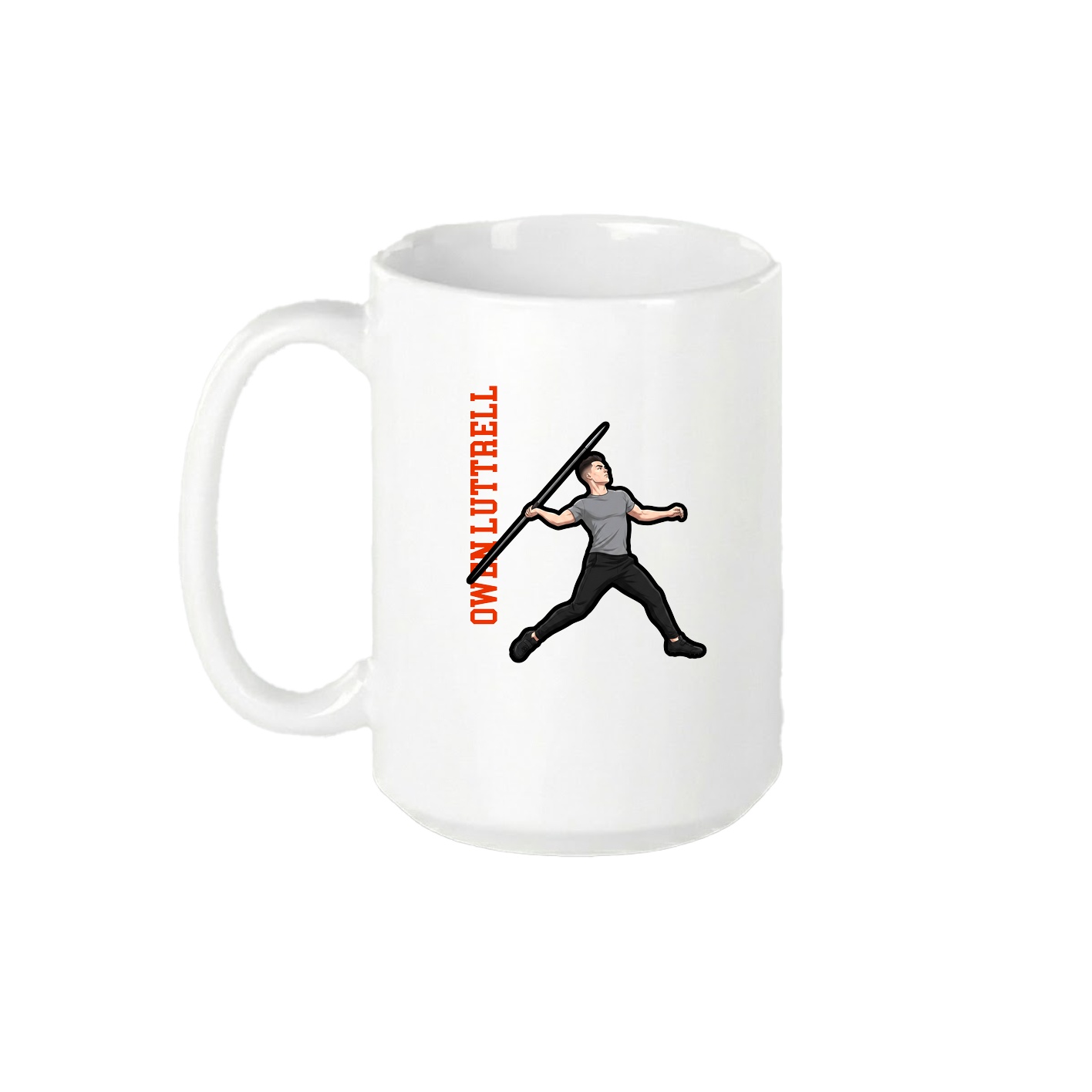 15oz Coffee Mug — Name Vertical in White