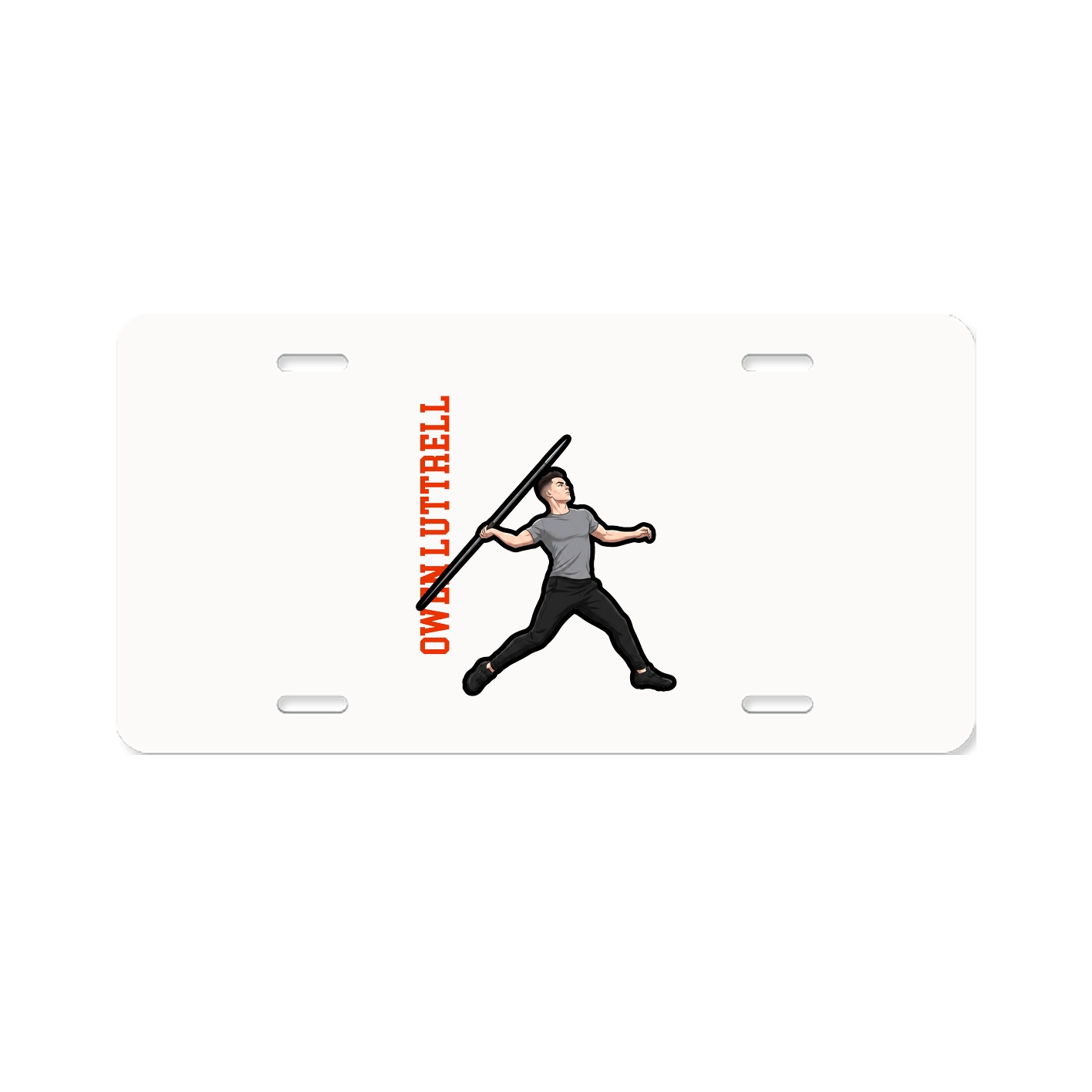 License Plate — Name Vertical in Classic