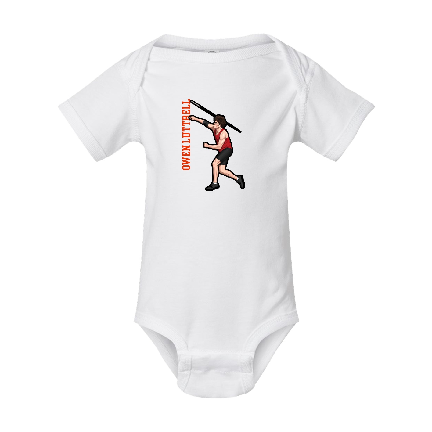 Baby Onesie — Name Vertical in White
