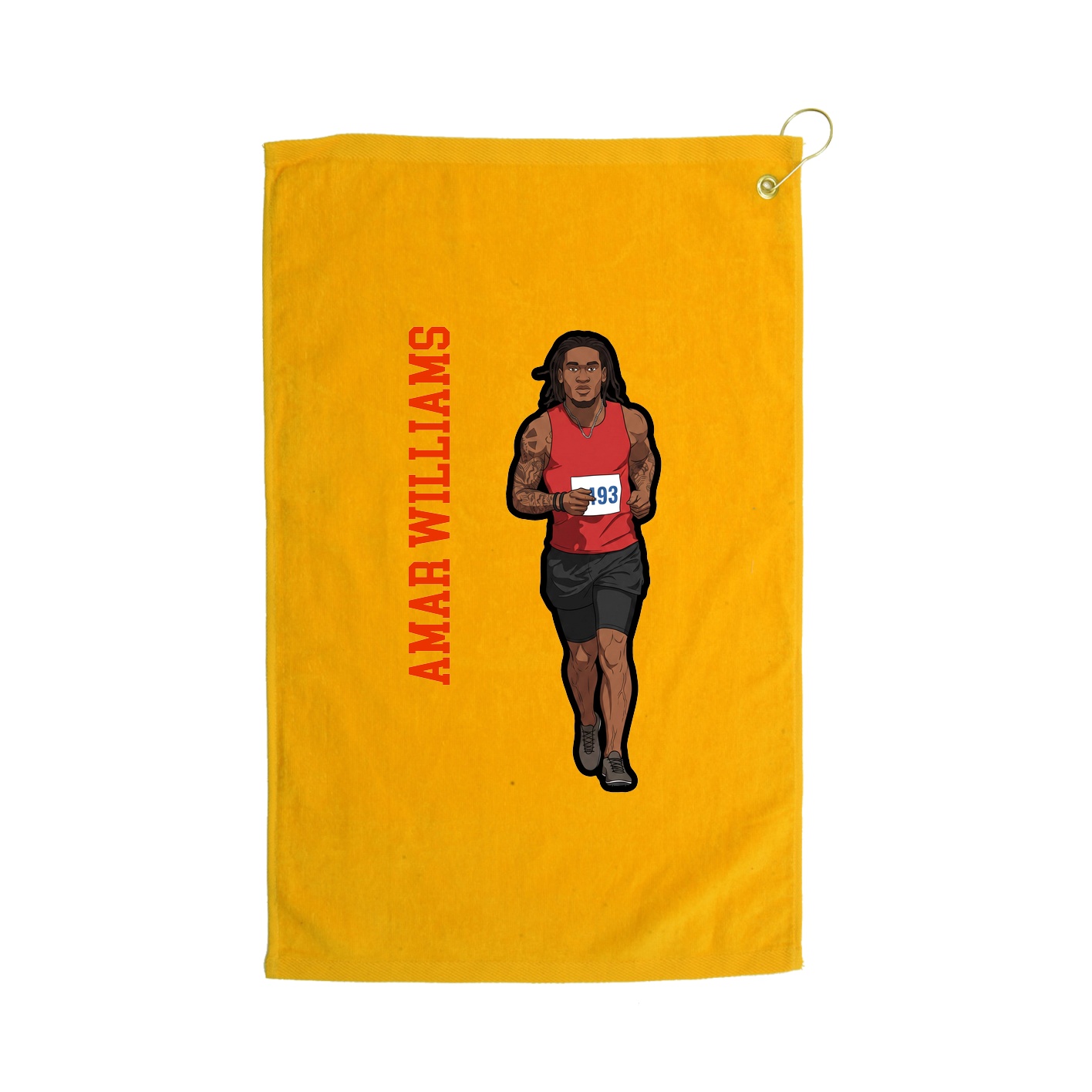 Golf Towel — Name Vertical in Gold
