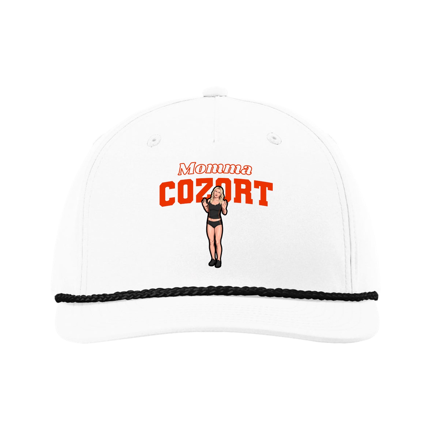 Five-Panel Classic Rope Cap — Mothers Day Block in White
