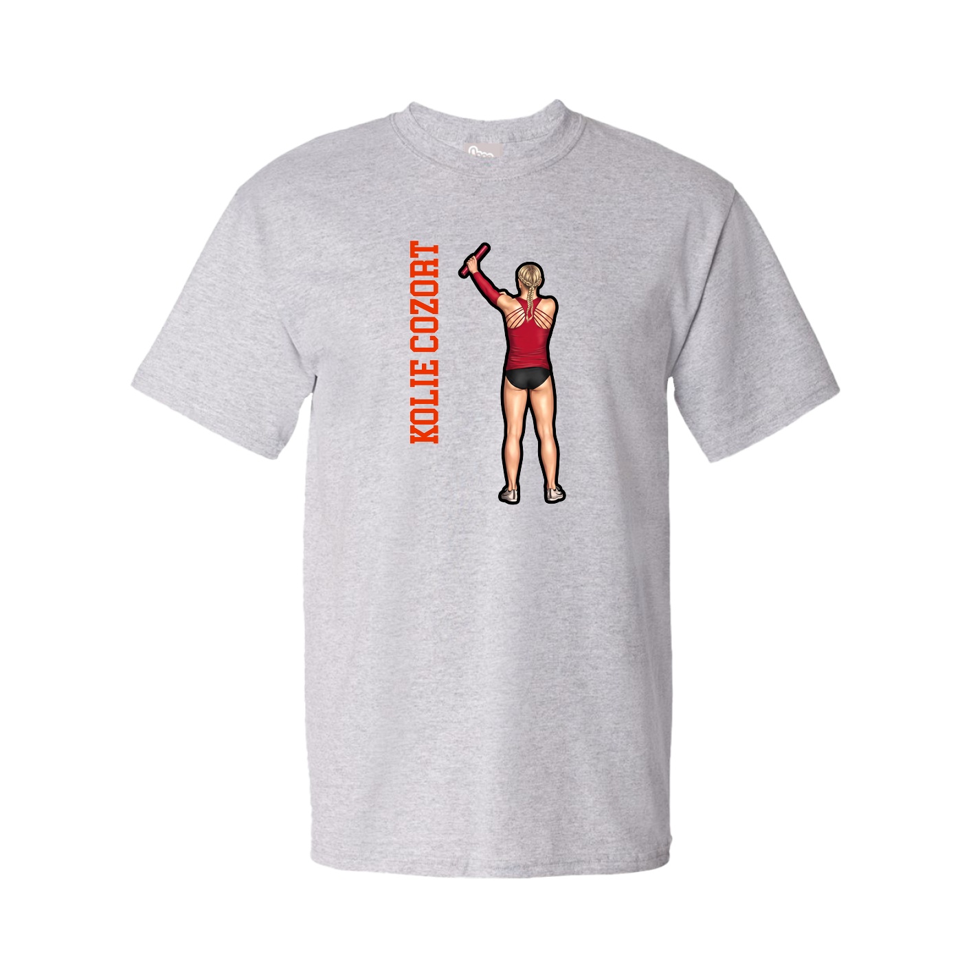 Youth Tee — Name Vertical in Grey