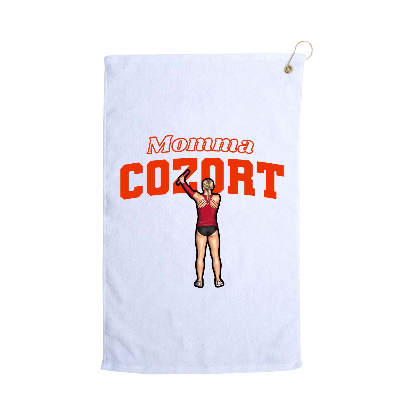 Golf Towel — Mothers Day Block in White