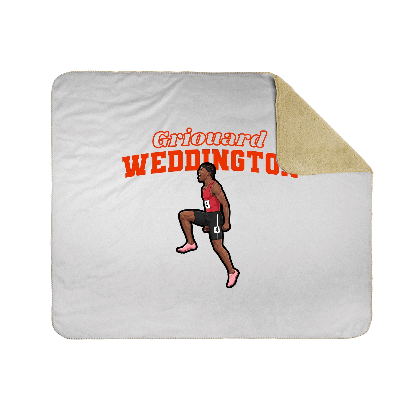 Throw Blanket — Name Arch in White
