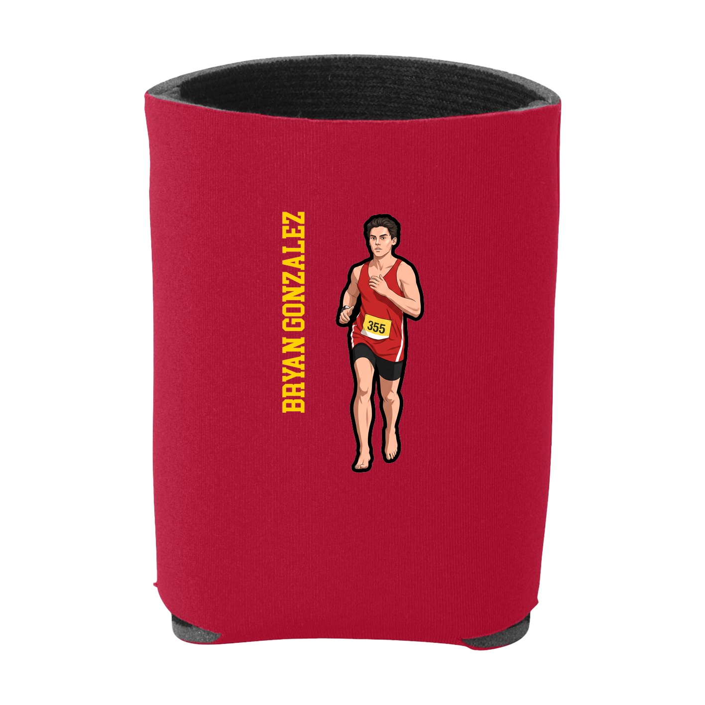 Can Holder — Name Vertical in Red
