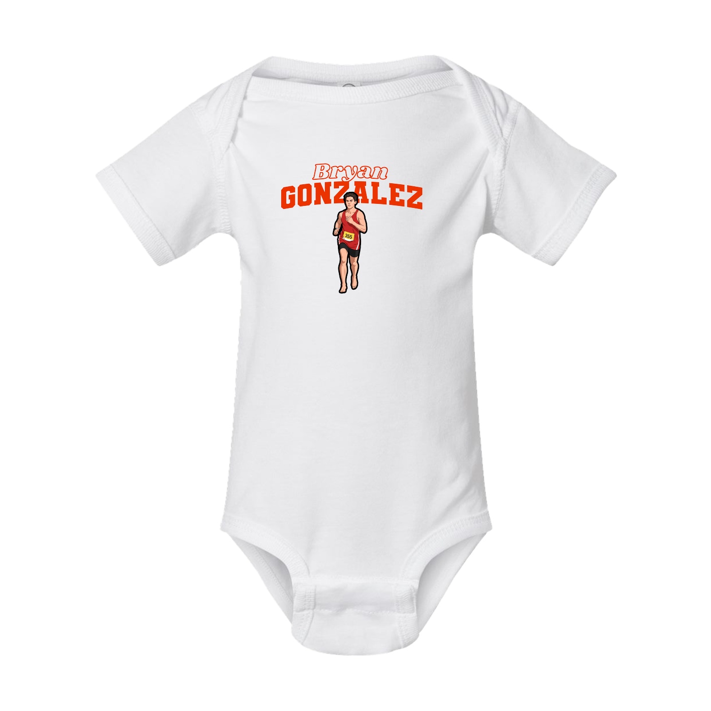 Baby Onesie — Name Arch in White
