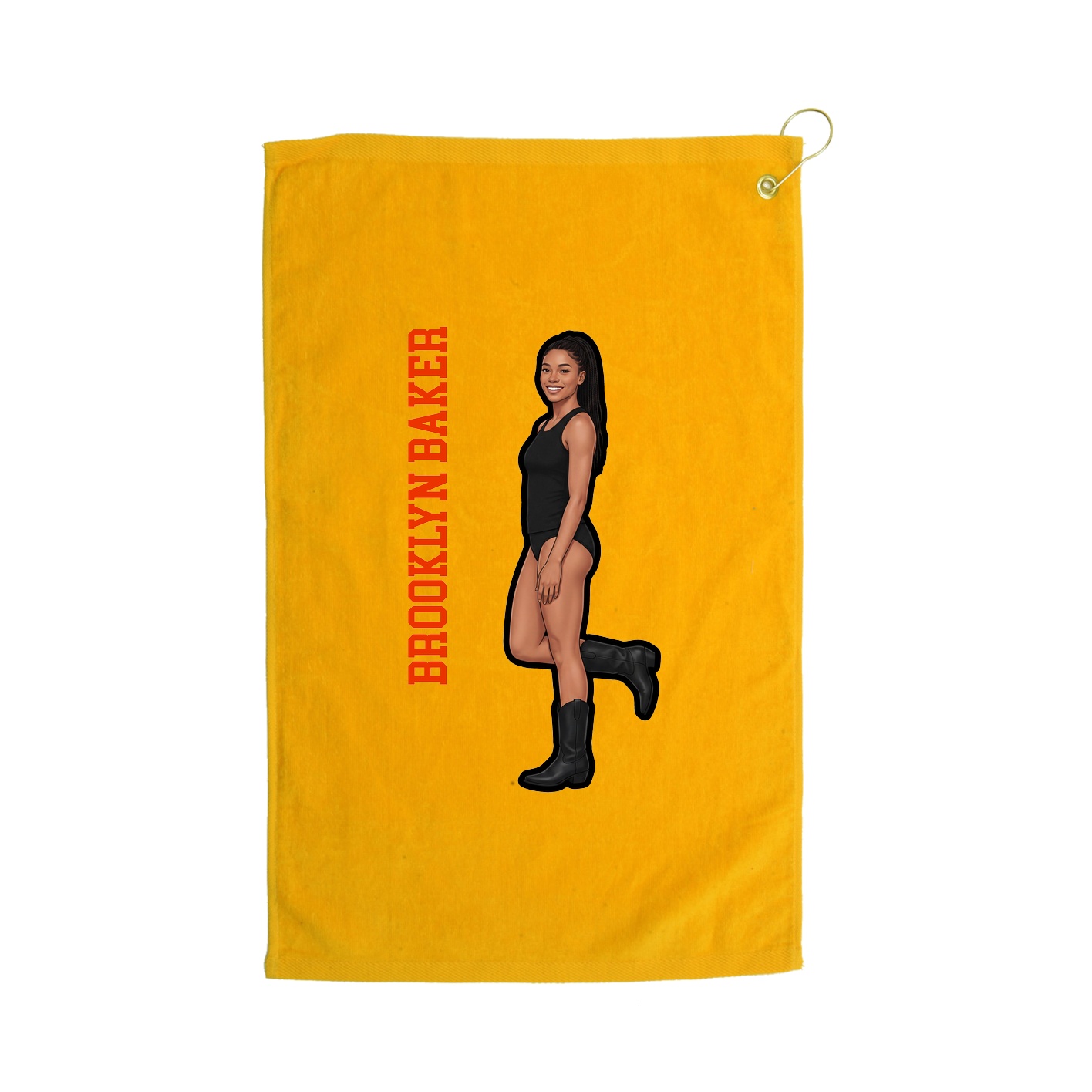 Golf Towel — Name Vertical in Gold