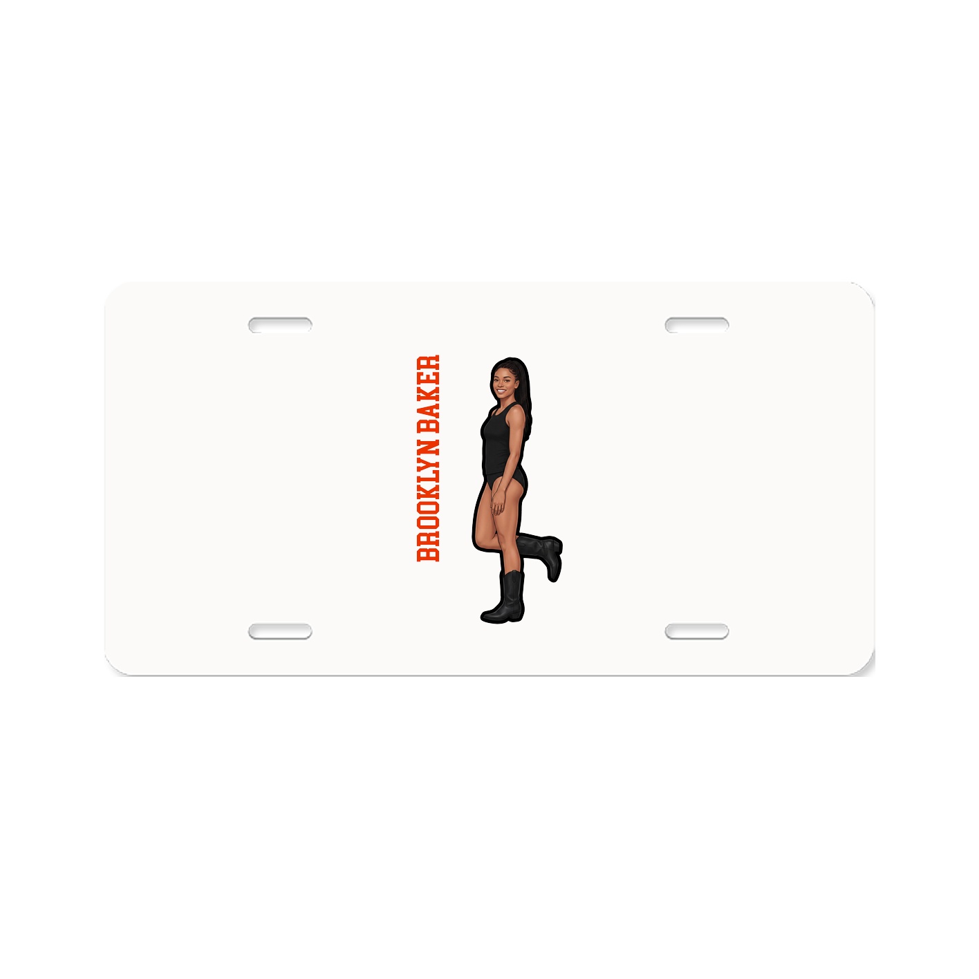 License Plate — Name Vertical in Classic