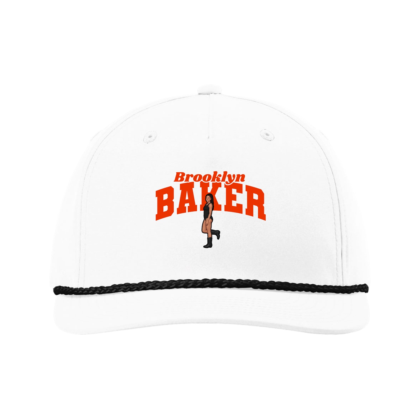 Five-Panel Classic Rope Cap — Signature Arch in White