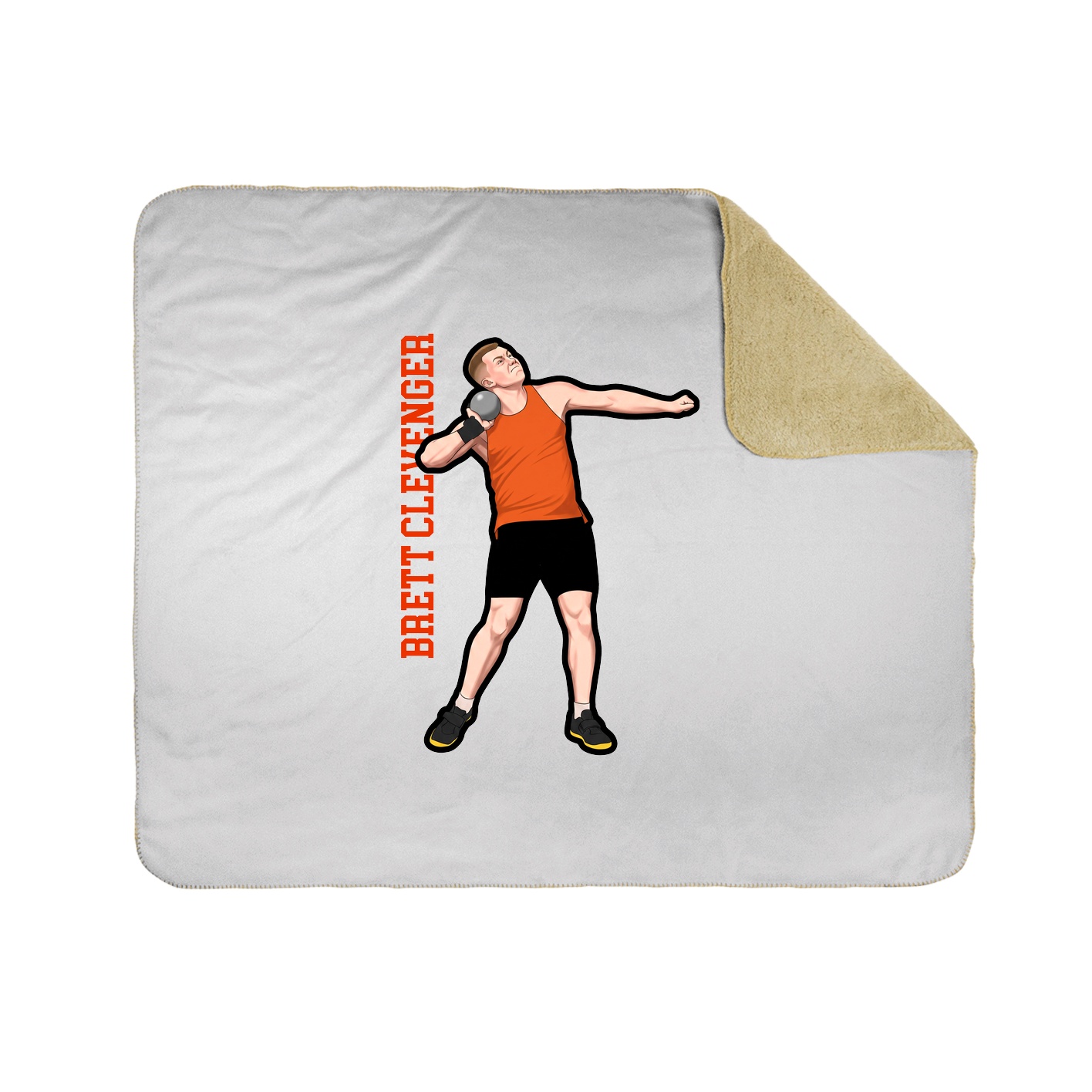Throw Blanket — Name Vertical in White