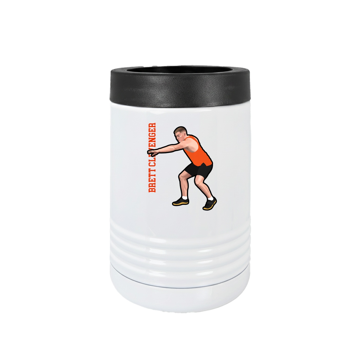 Beverage Holder — Name Vertical in White