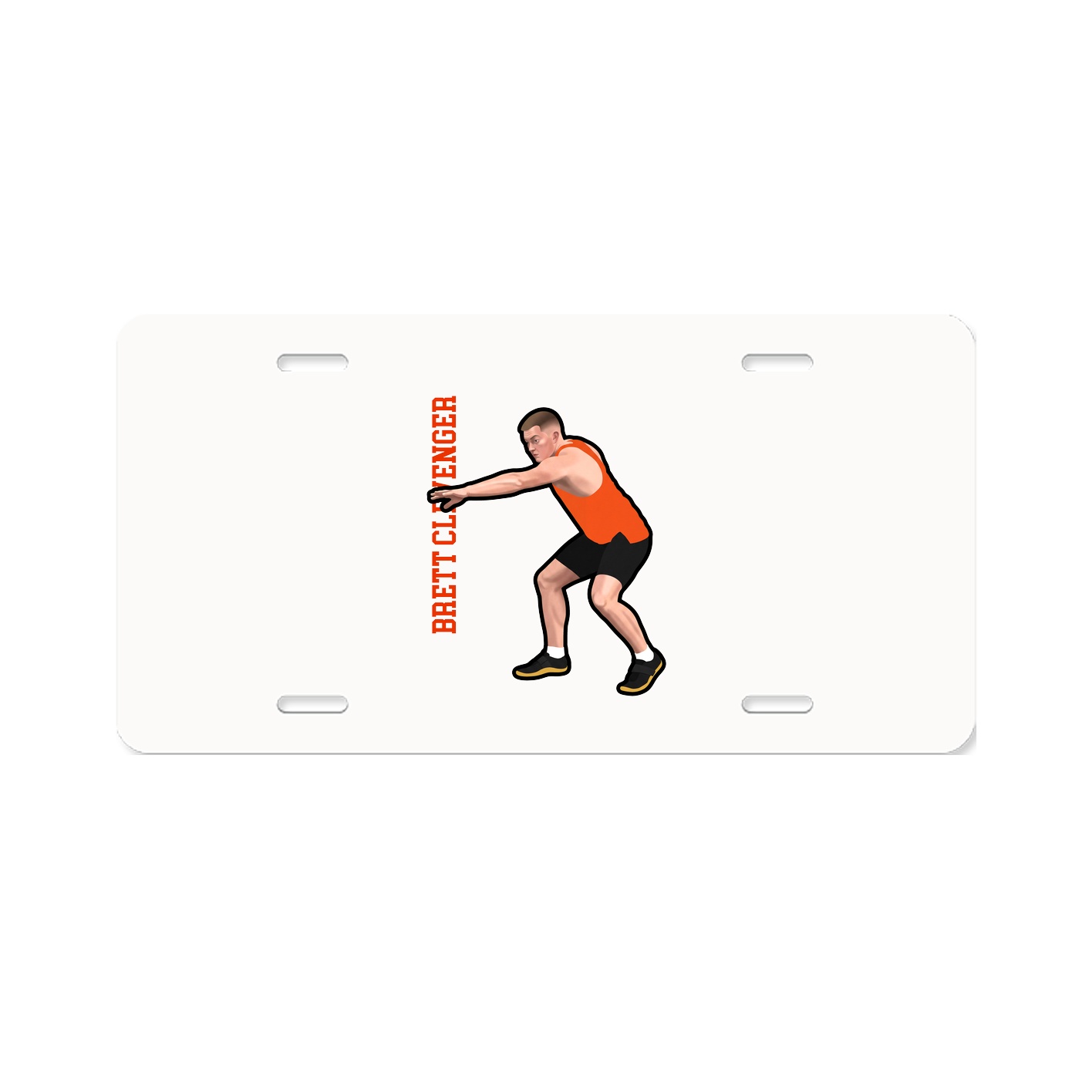 License Plate — Name Vertical in Classic