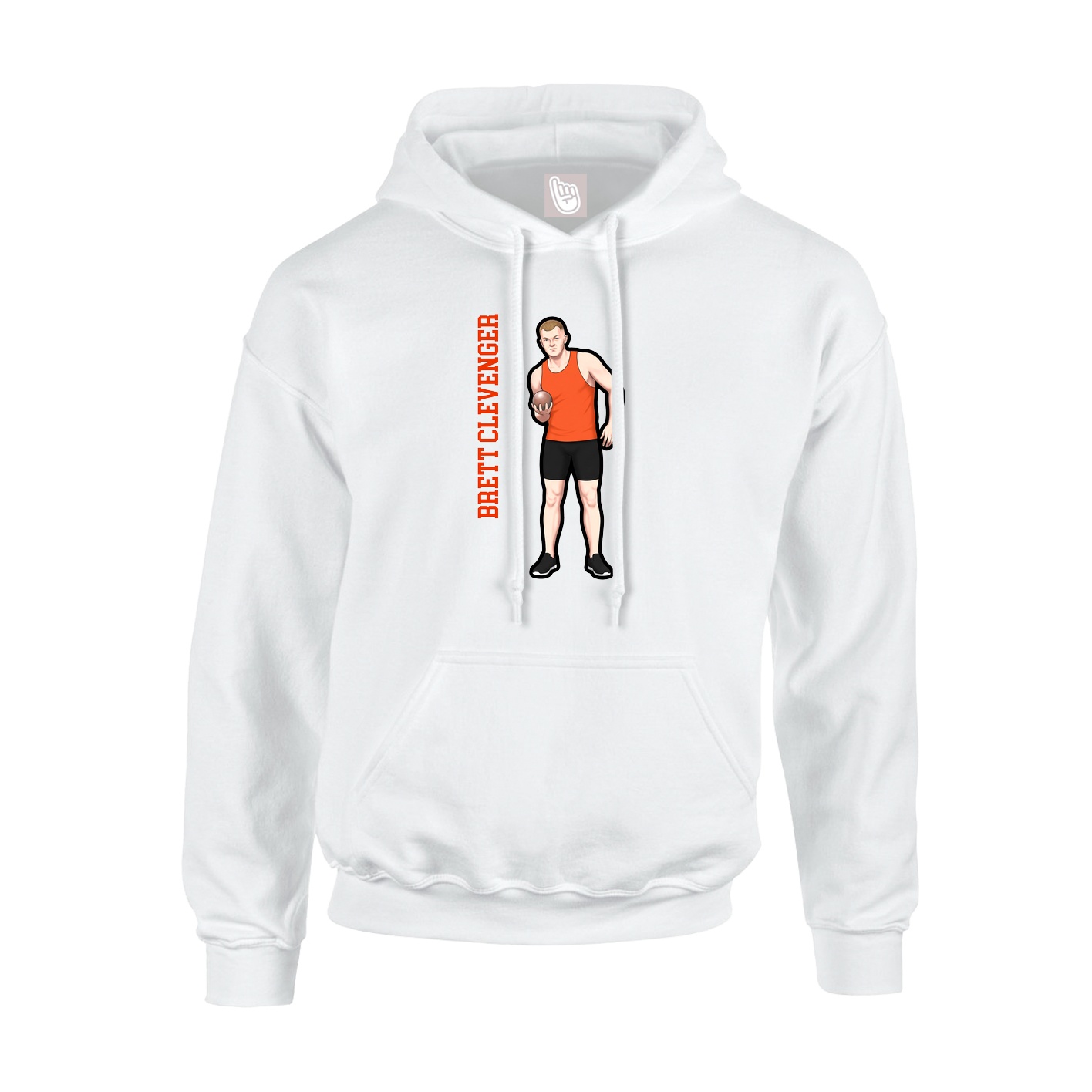 Youth Hoodie — Name Vertical in White