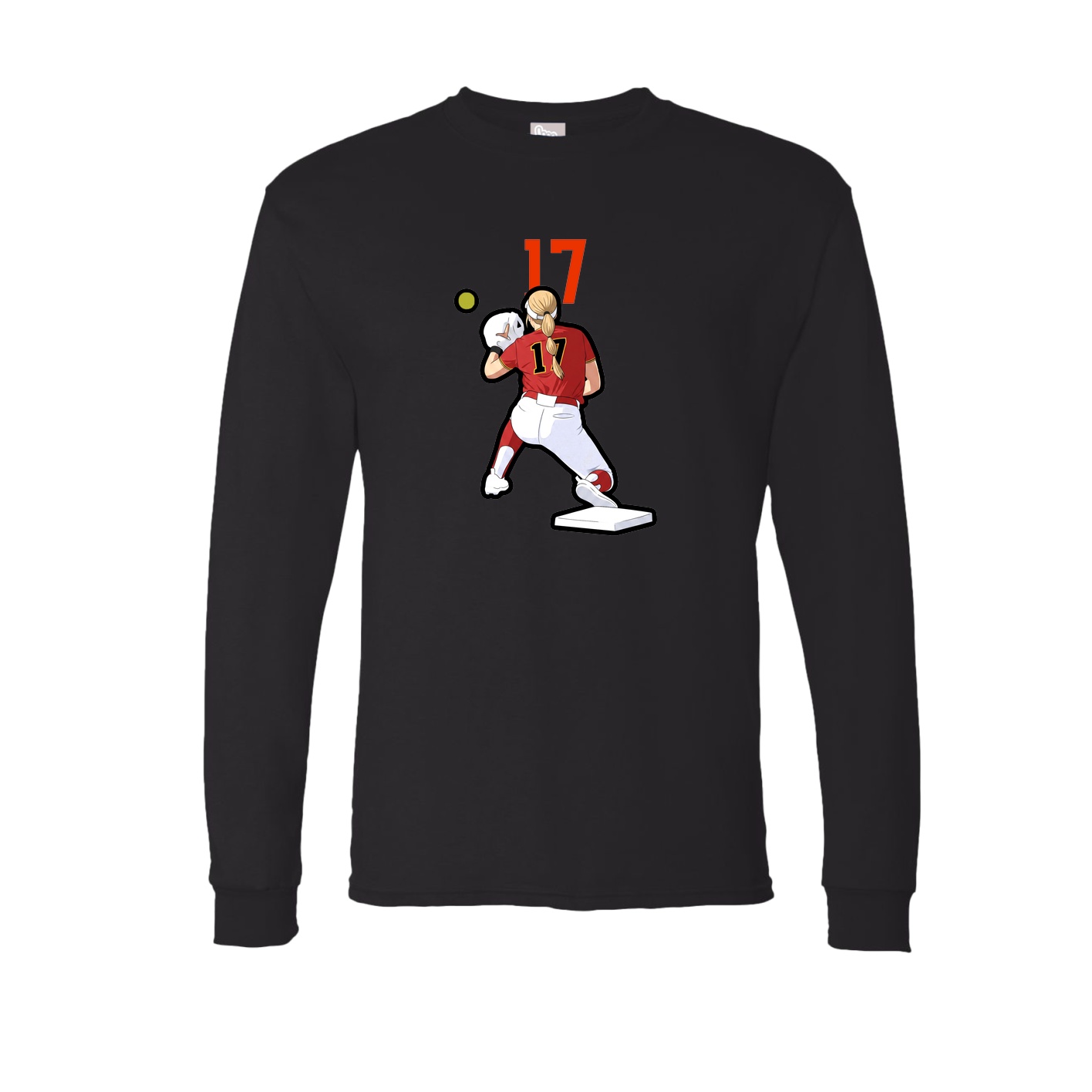 Long Sleeve Tee — Number Top in Black