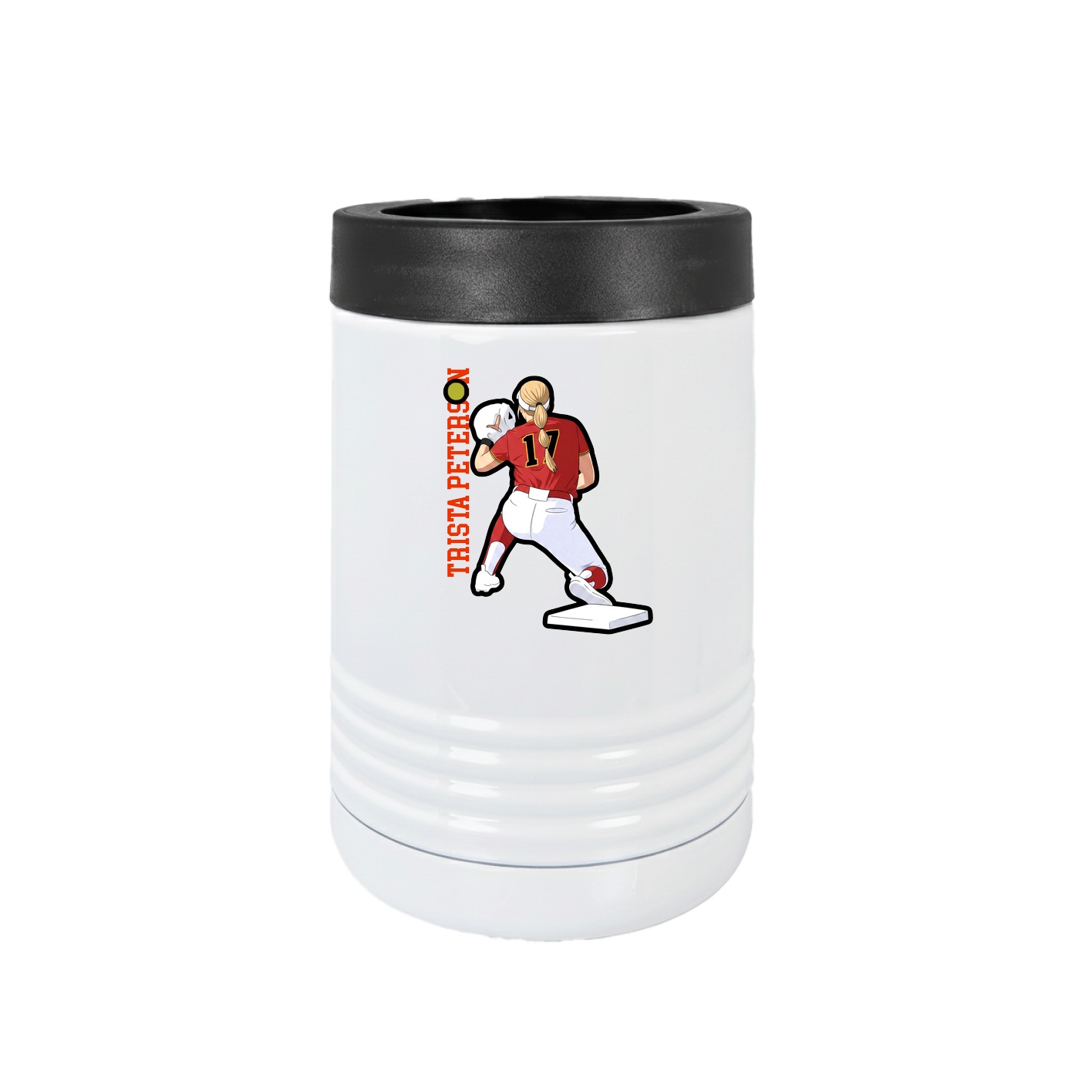 Beverage Holder — Name Vertical in White