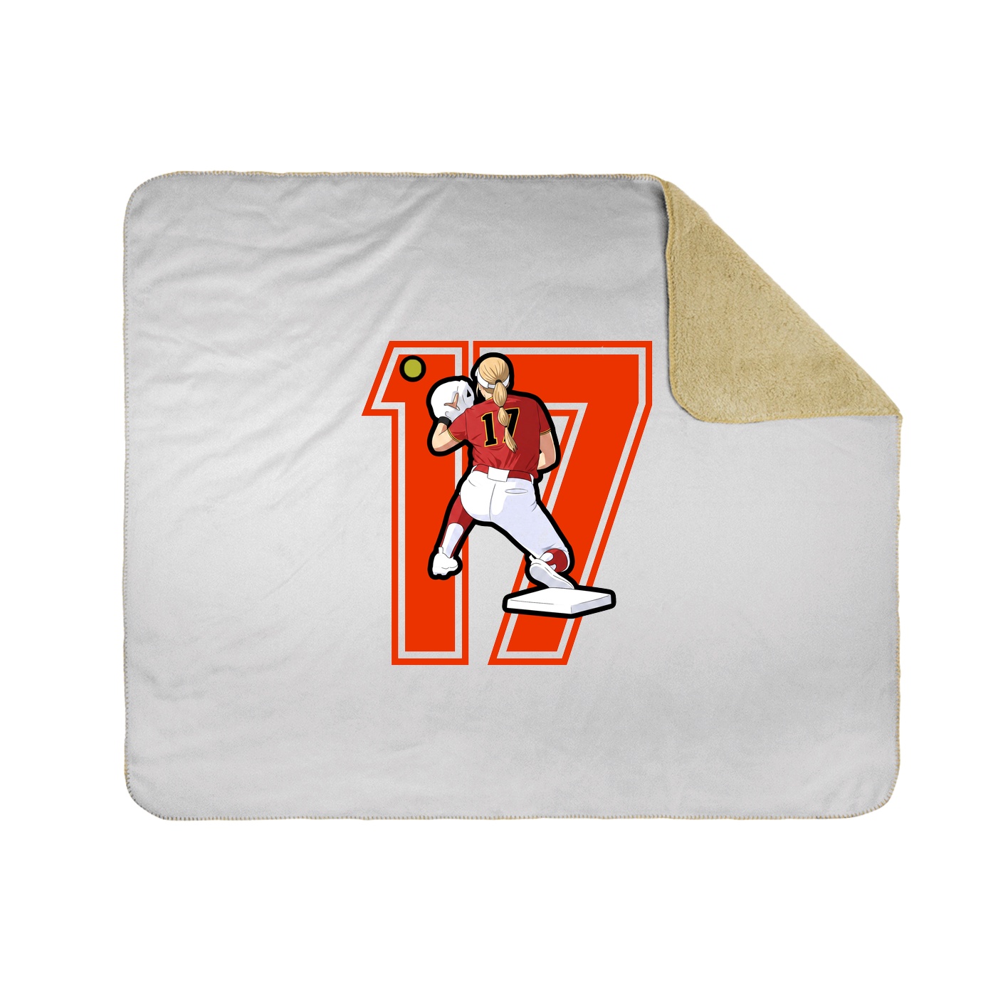 Throw Blanket — Number in White