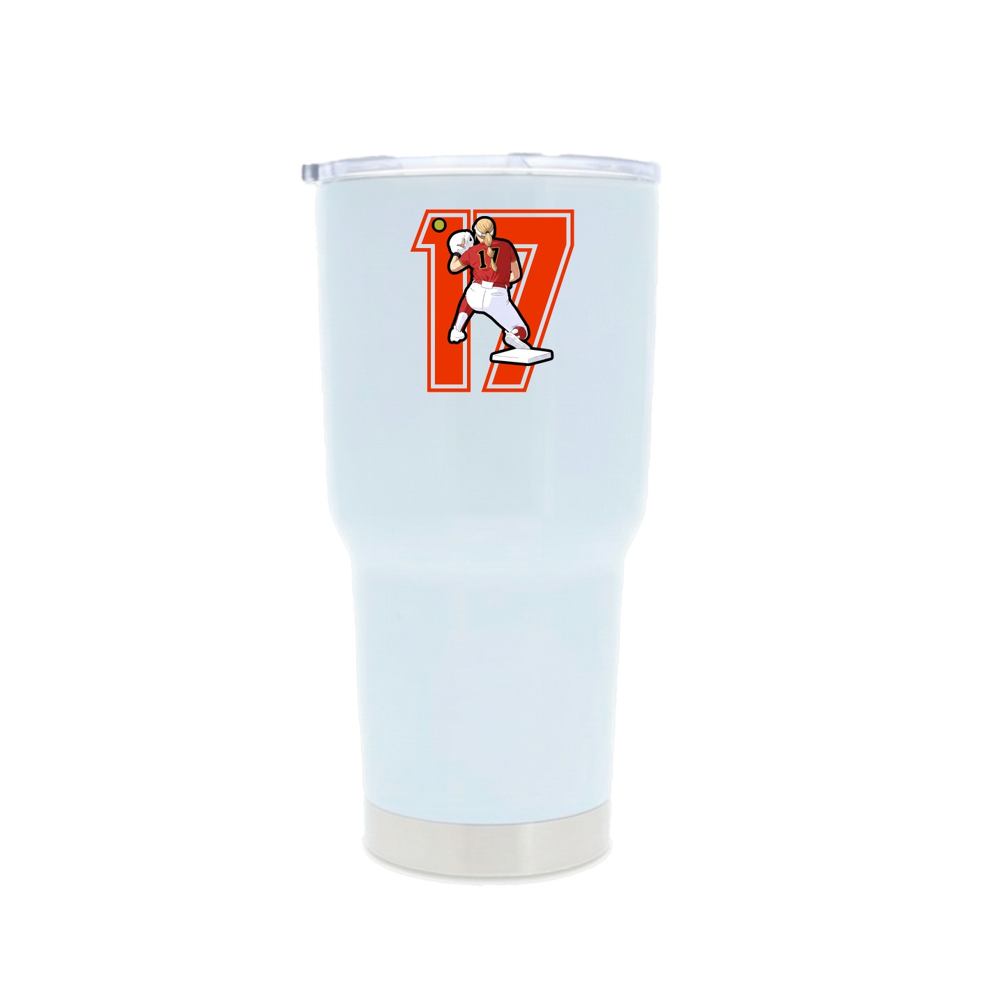 30oz Stainless Steel Tumbler — Number in White