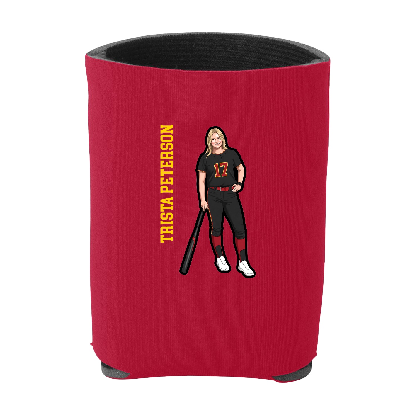 Can Holder — Name Vertical in Red