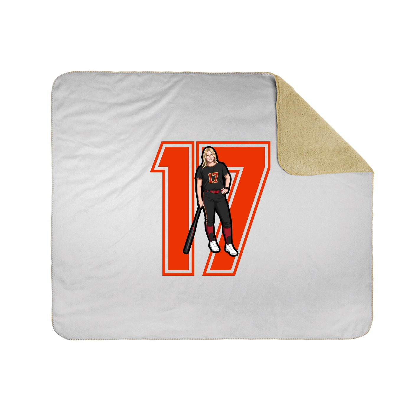 Throw Blanket — Number in White