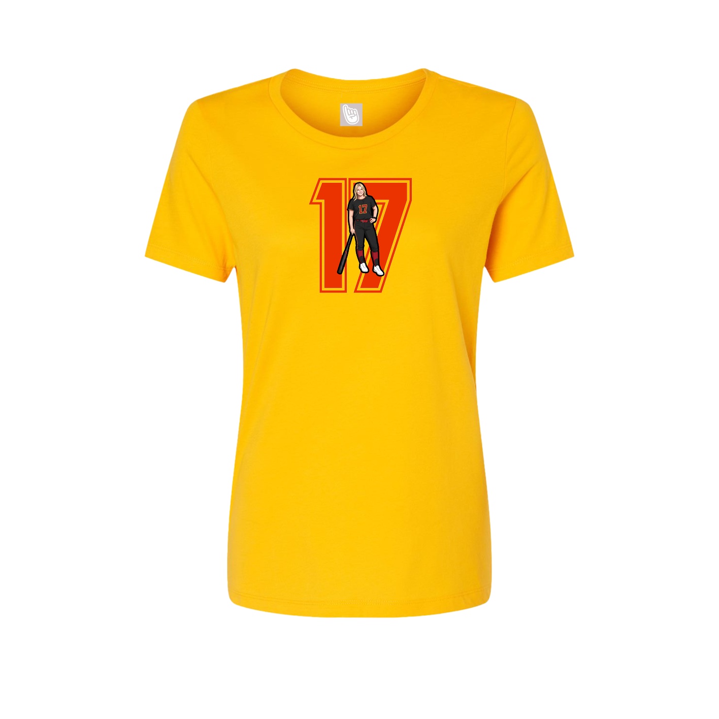 Fitted Women's Tee — Number in Gold