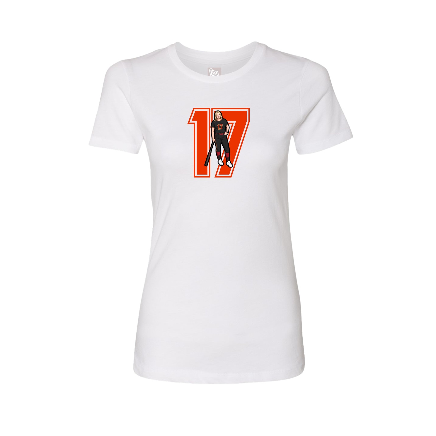Womens Tee — Number in White